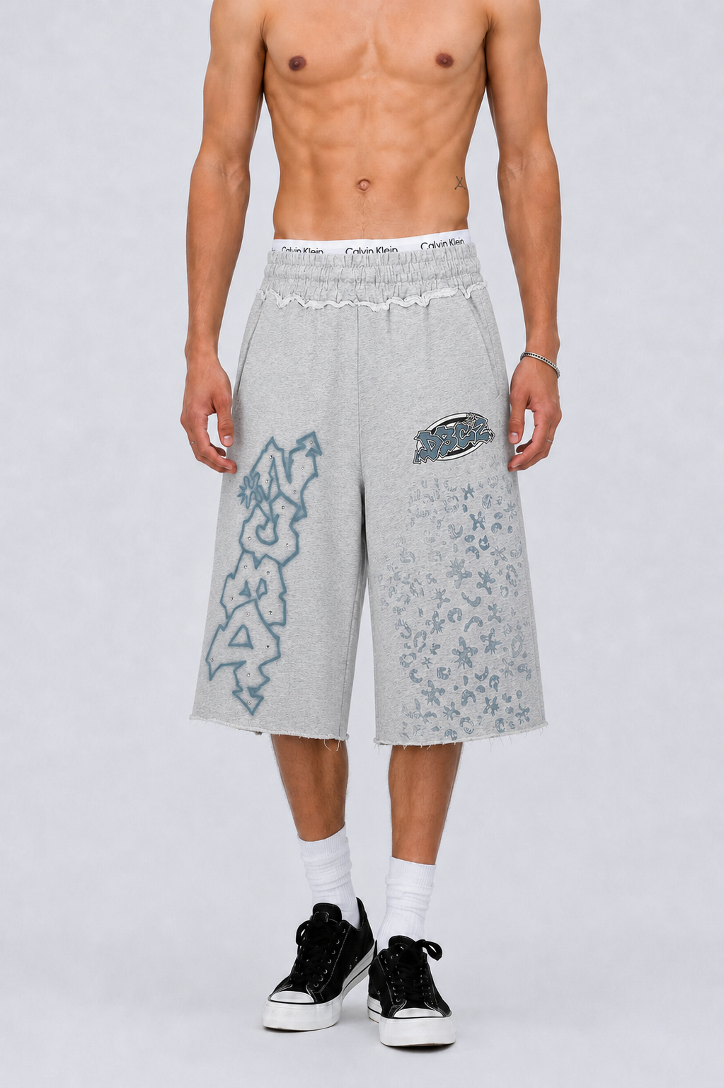 Short baggy graffiti strass-622