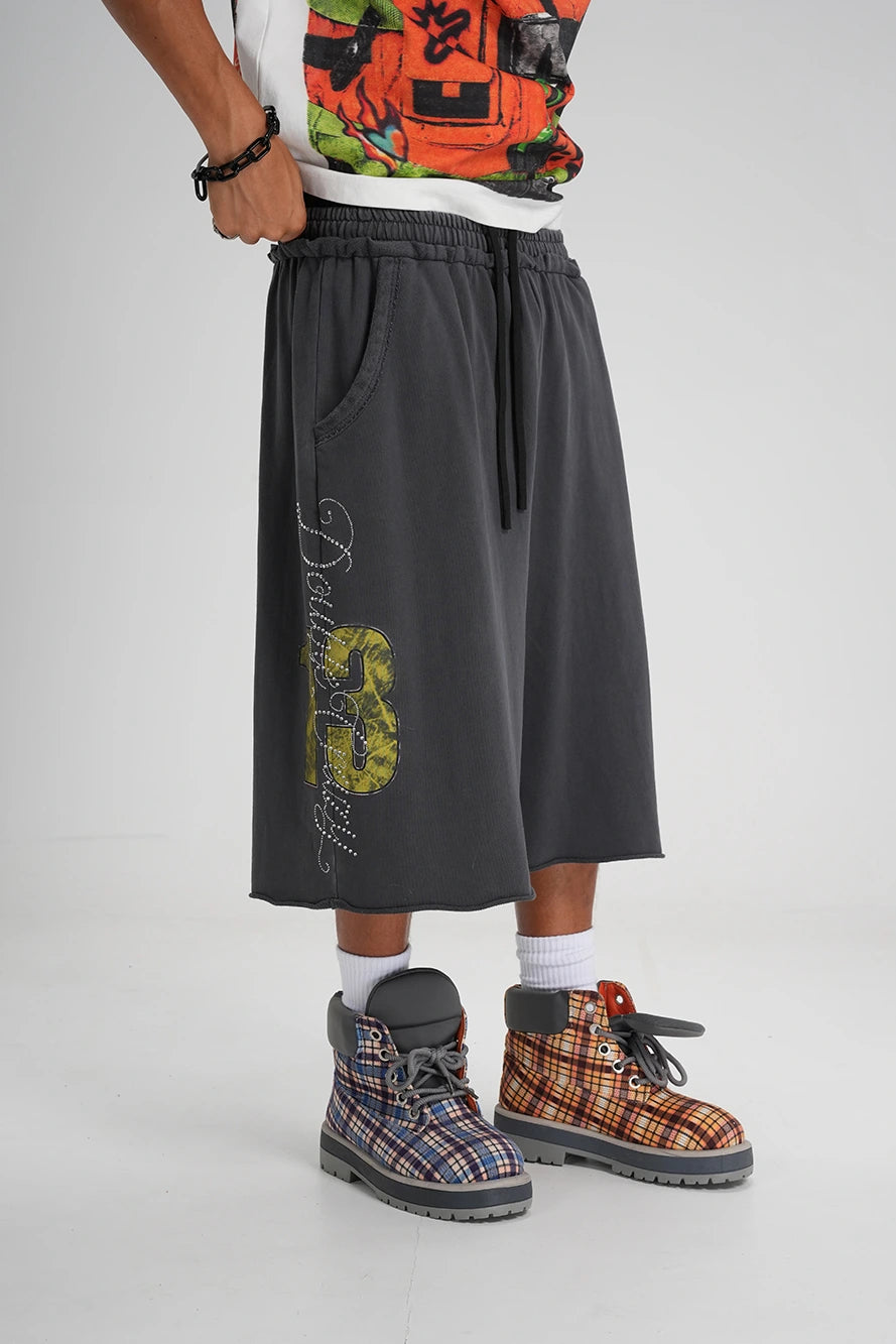 Pantalones cortos de dobladillo deshilachado Sparkle Script-630