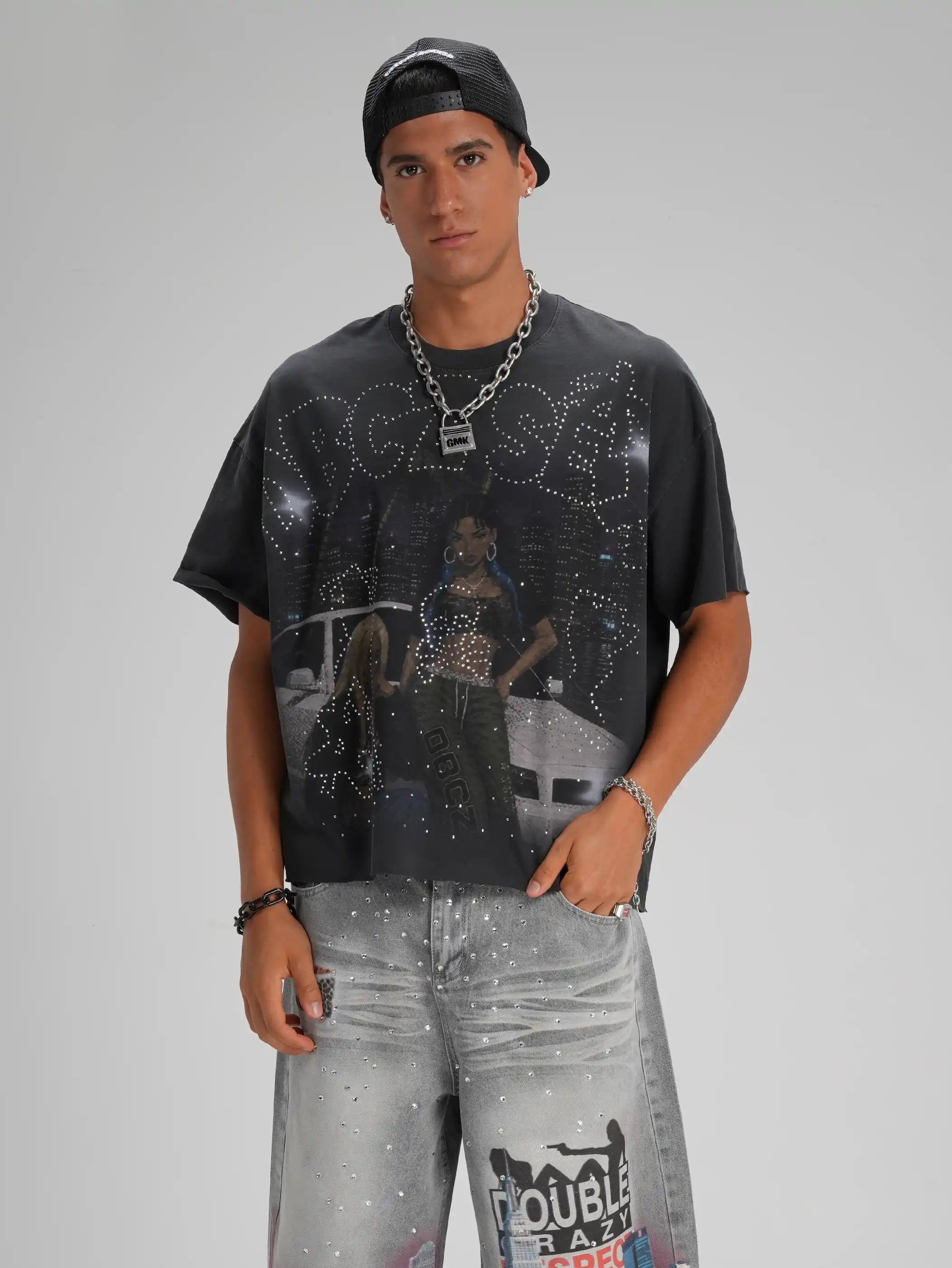 90s Aesthetic Street Girl Tee-666