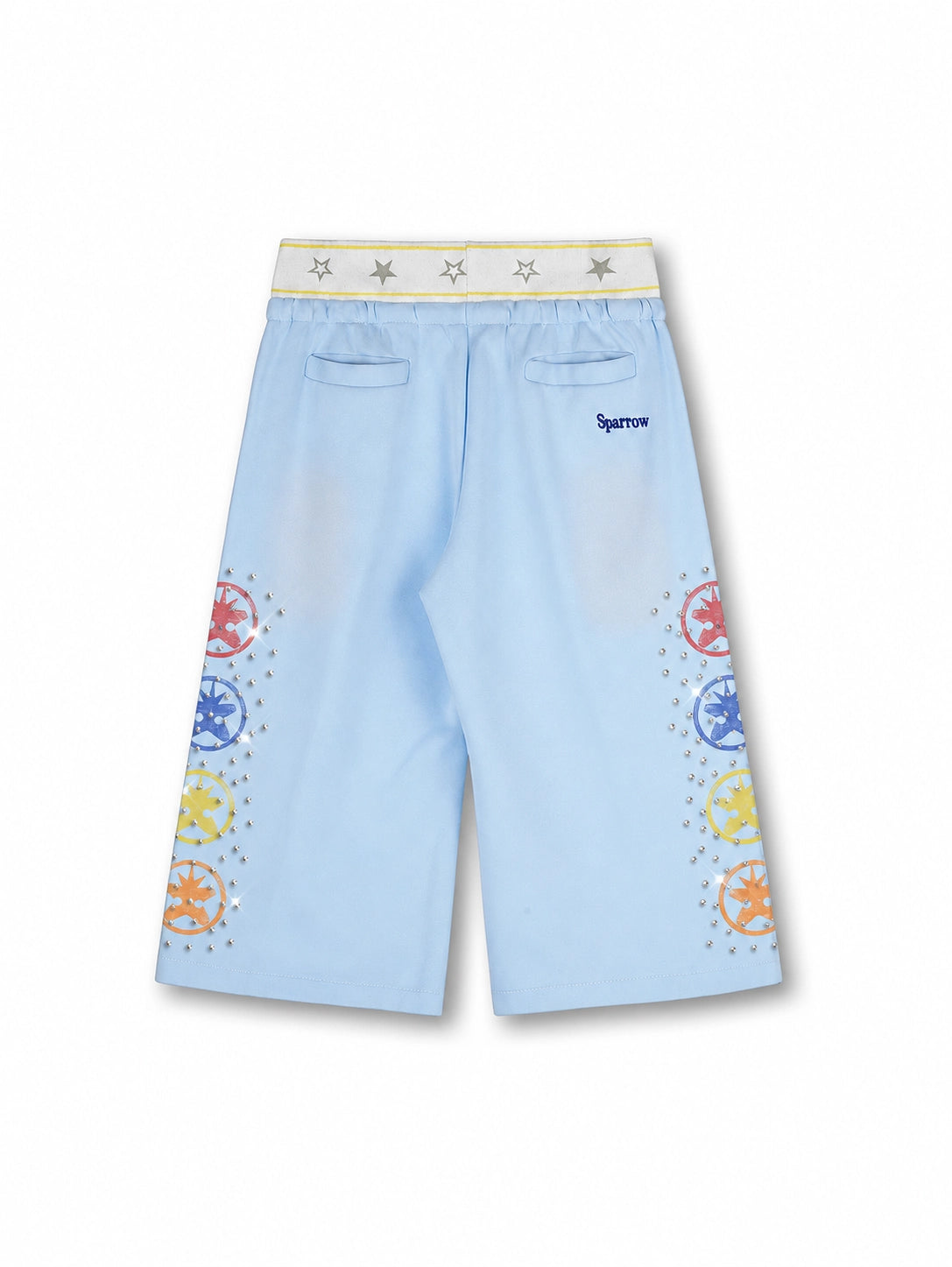 Faded Iced Out Layered Shorts-679