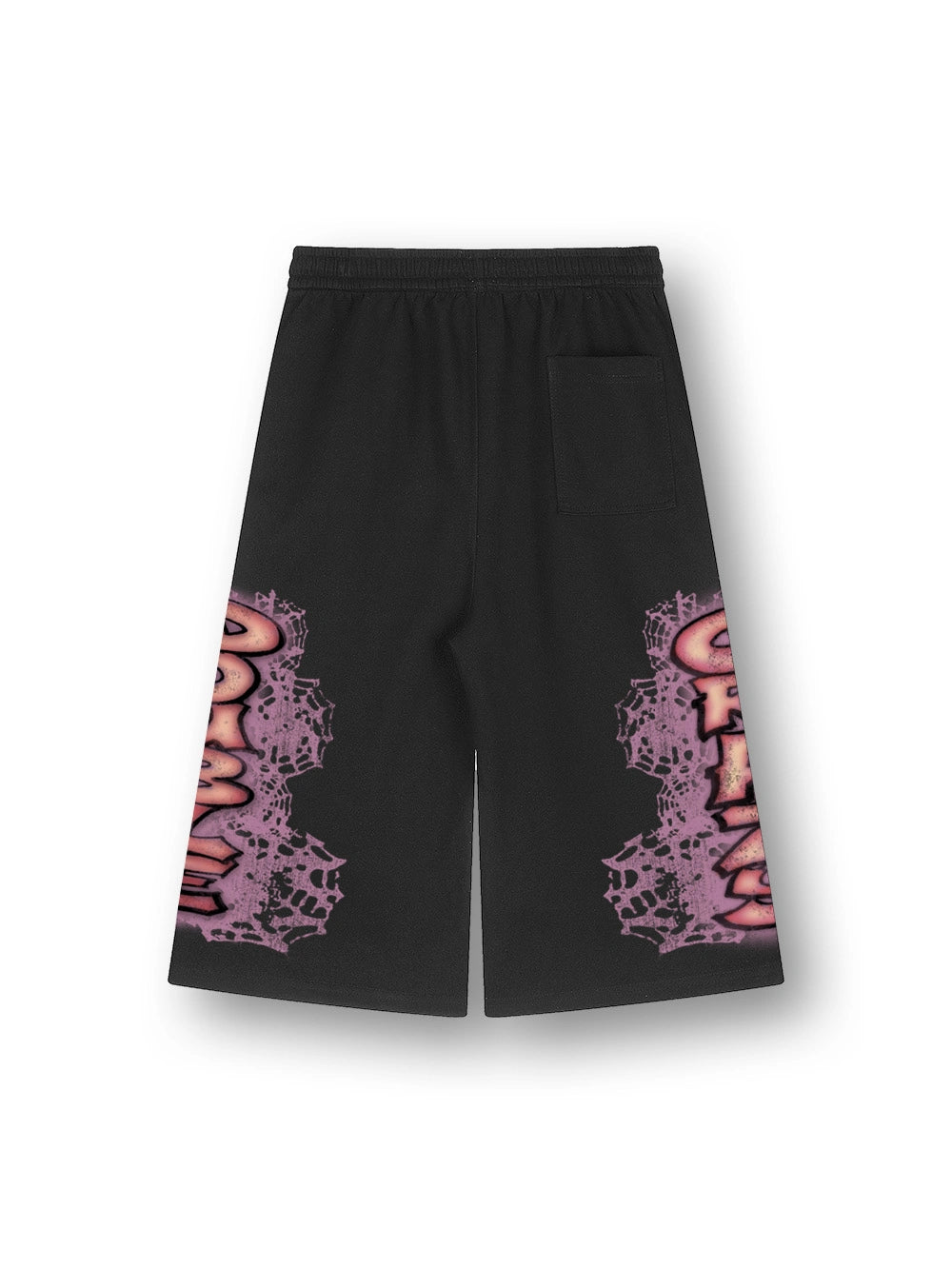 Distressed Graffiti Sweatshorts-699