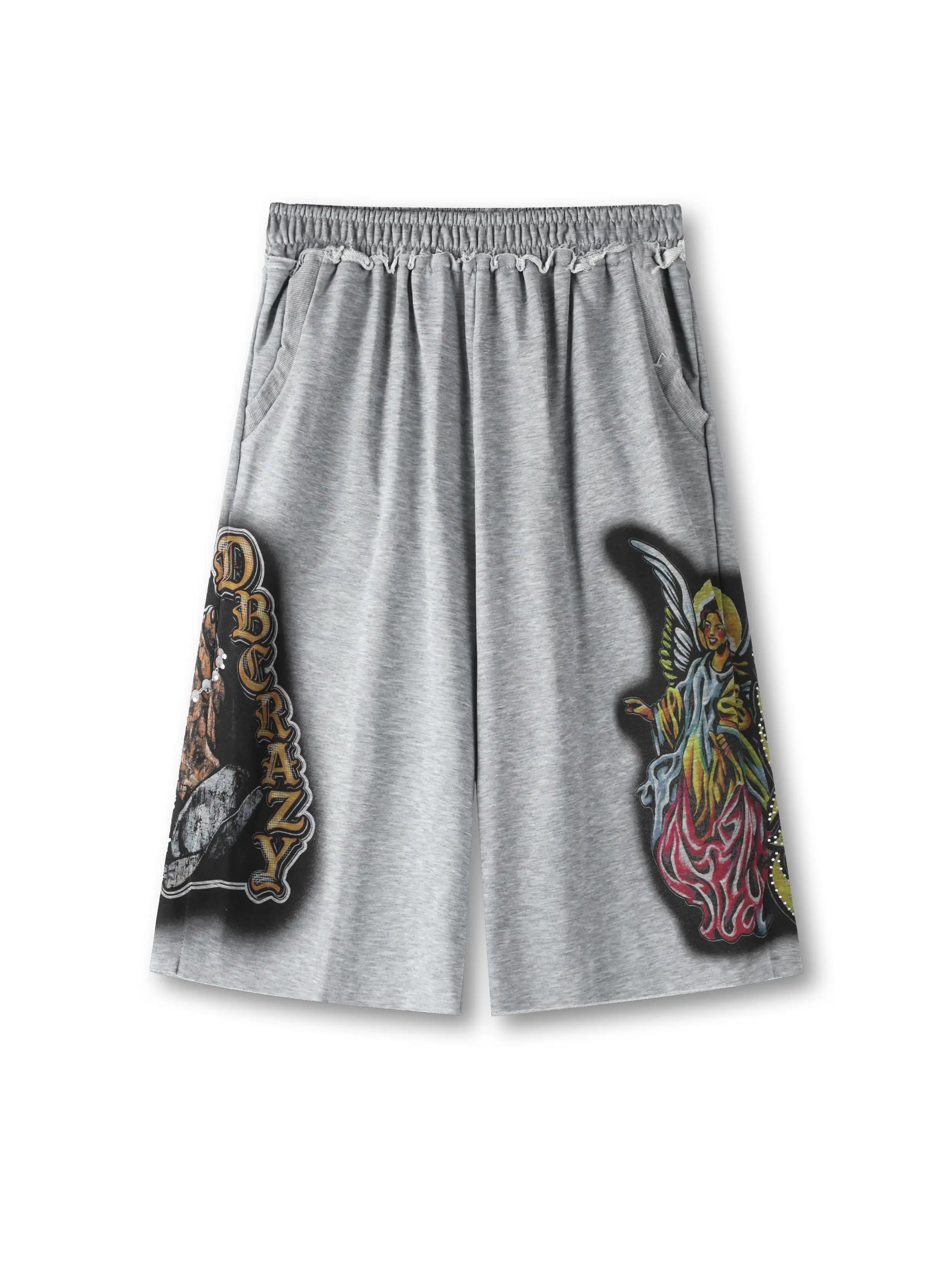 Bling Praying Hands Sweat Shorts-581