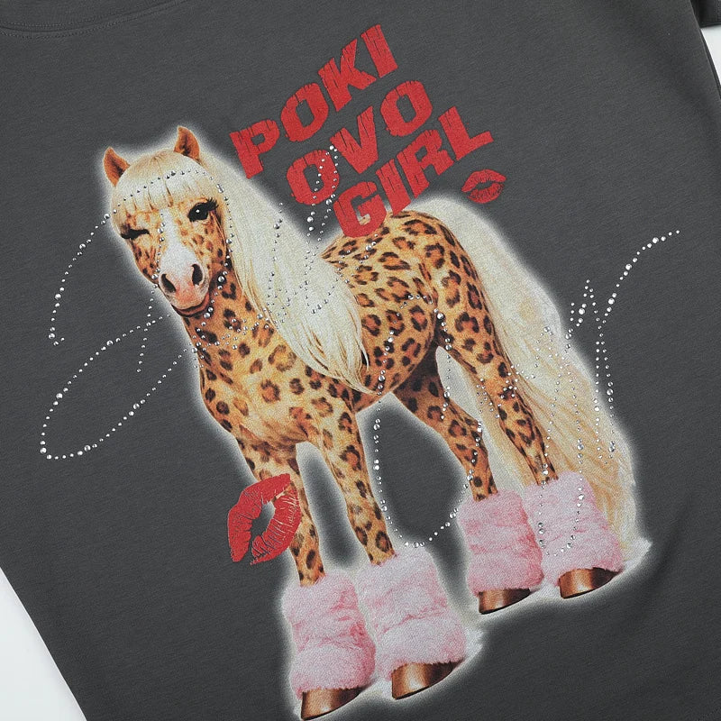 Iced Out Pink Boot Pony Top-756
