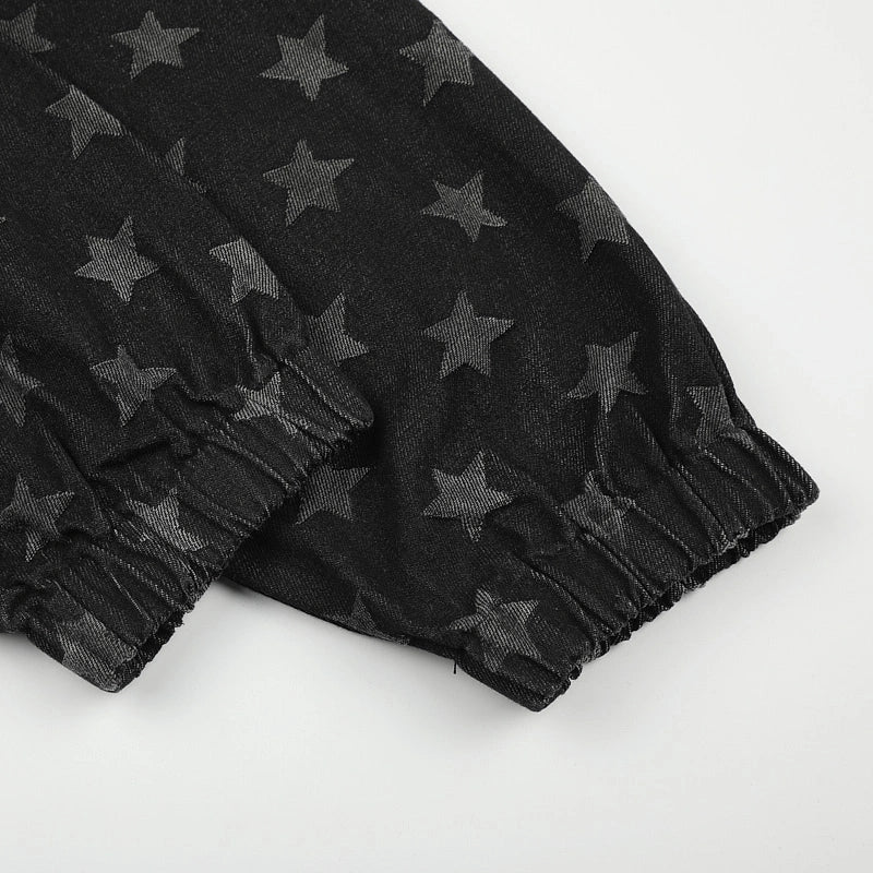 Washed Star Stripe Denim Set-S1241