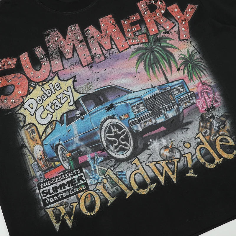 90s Lowrider Car Sorona Boxy Tee-601