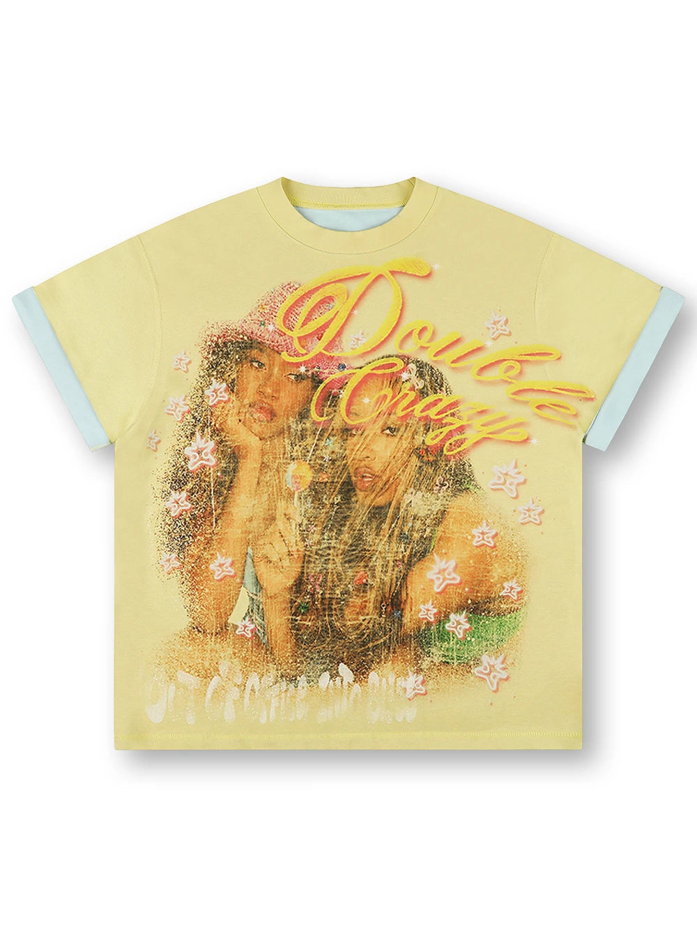 T-shirt Bicolore Fille Années 90 Vintage-614