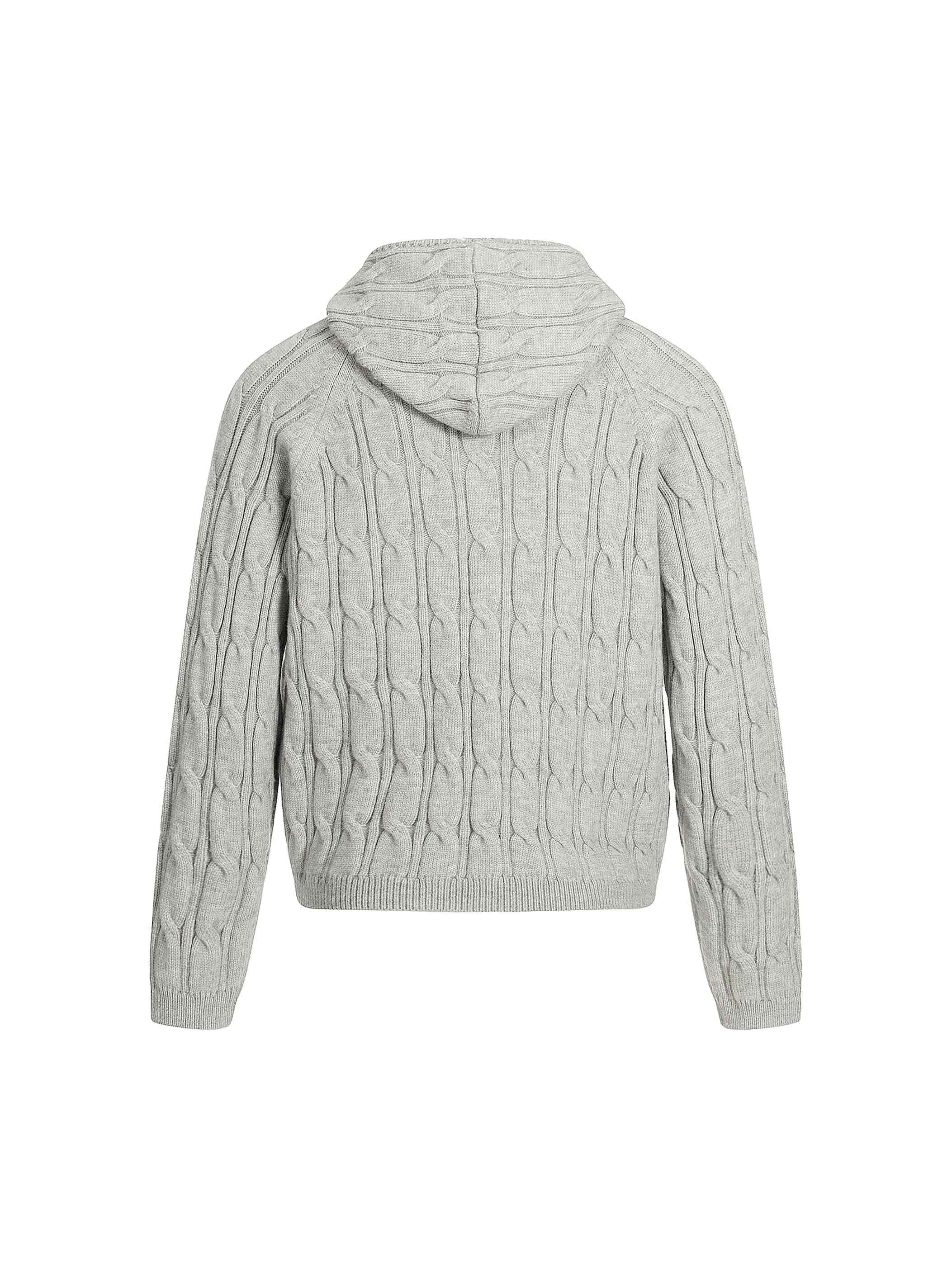 Pure Texture Knit Hoodie-S1167