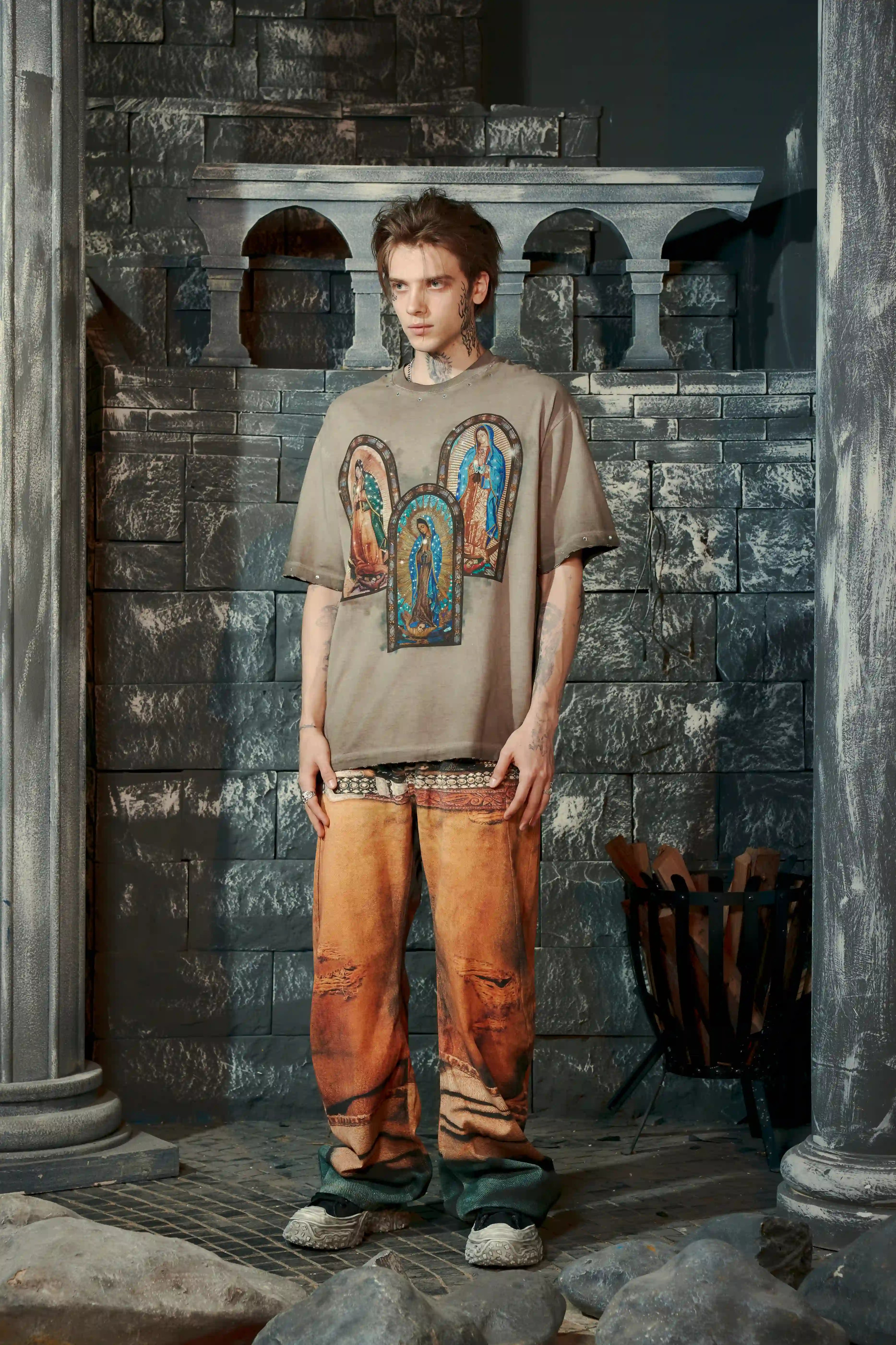 Personalized Graffiti Denim Pants-S1059