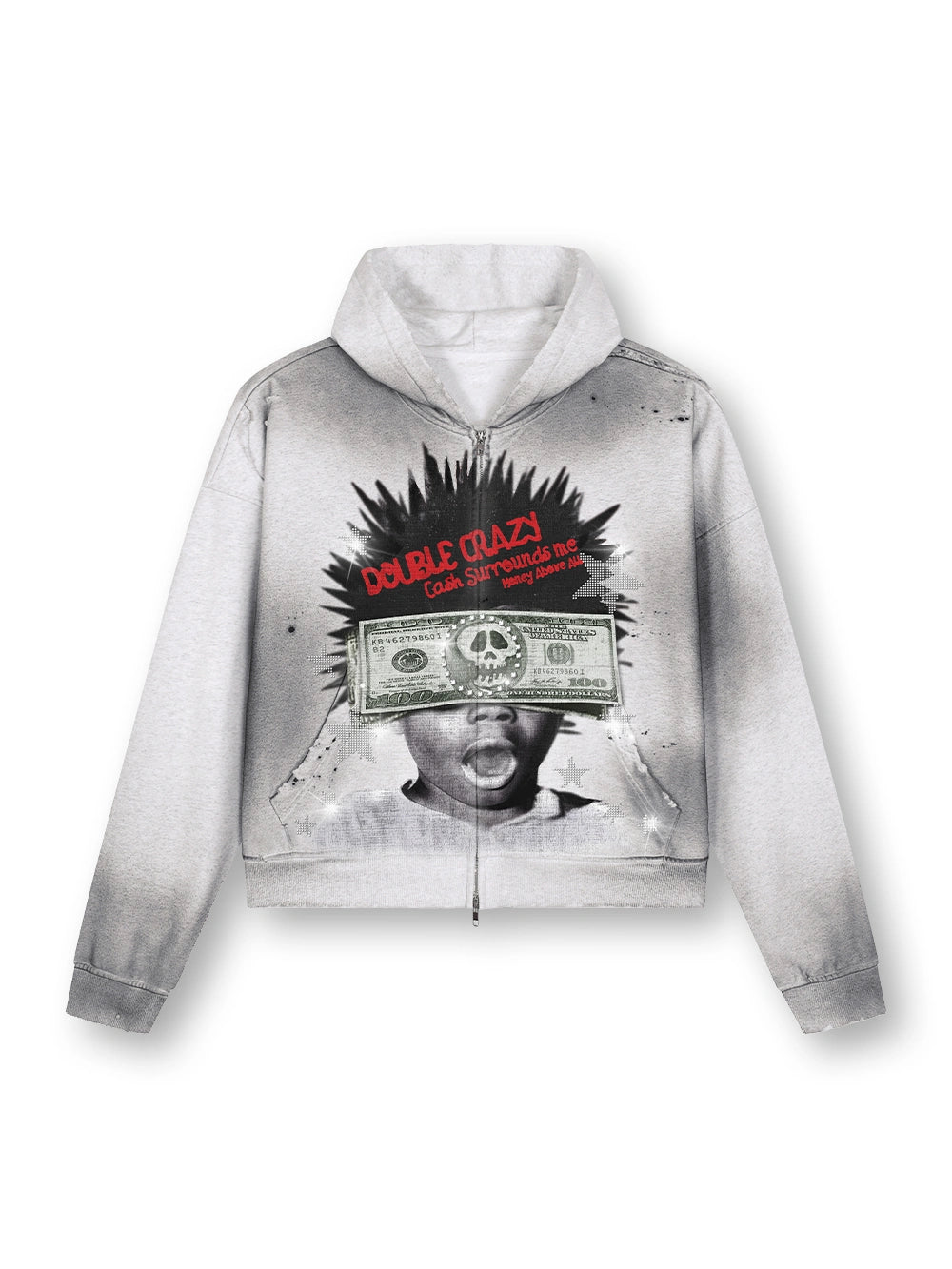 Faded Dollar Blindfold Zip Up-720