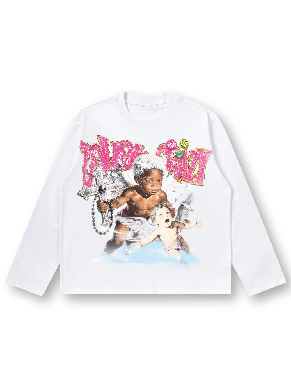 Rhinestone Afro Cherub Boxy L/S-729
