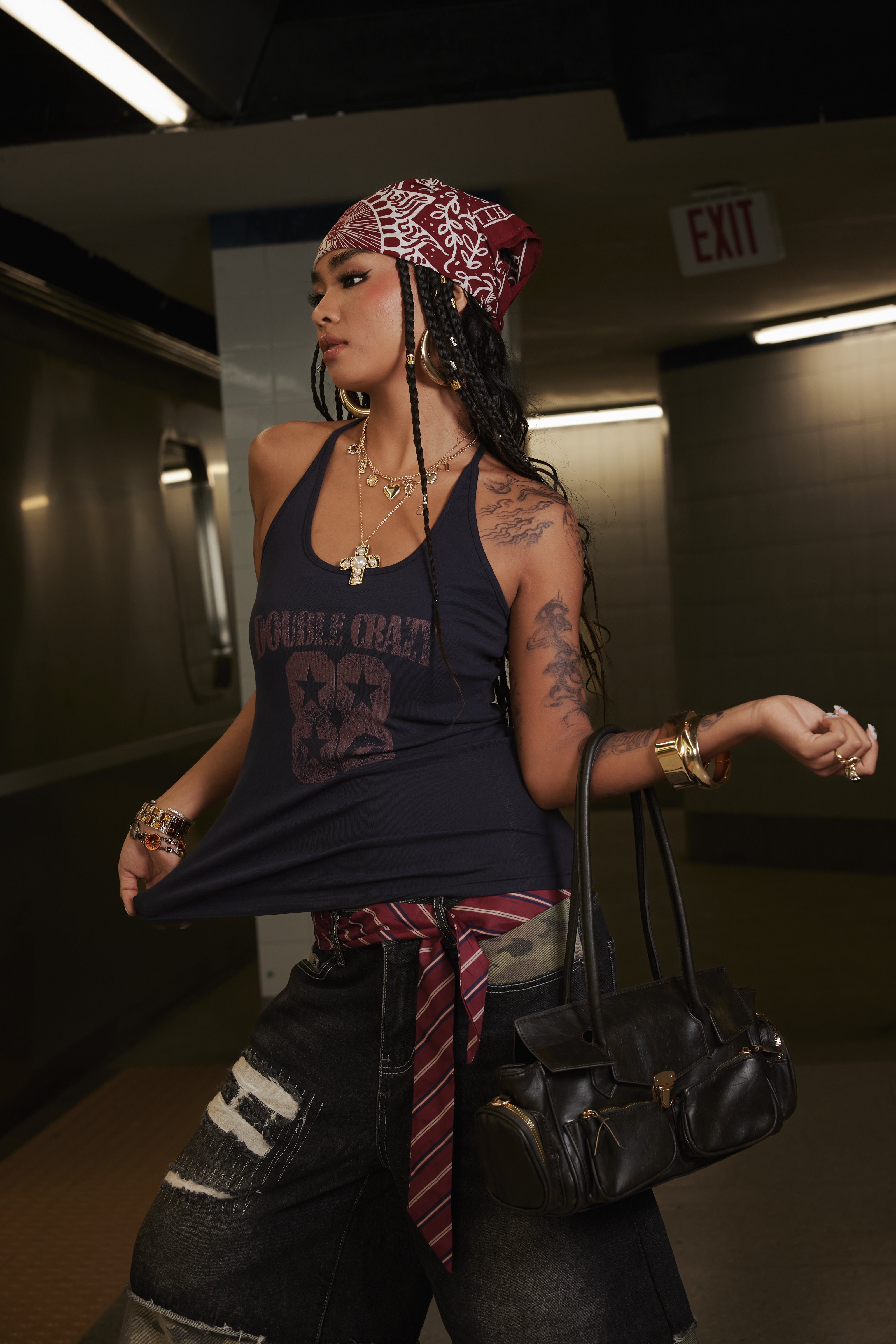 DOUBLE CRAZY 88 Star & Lips Tank-275