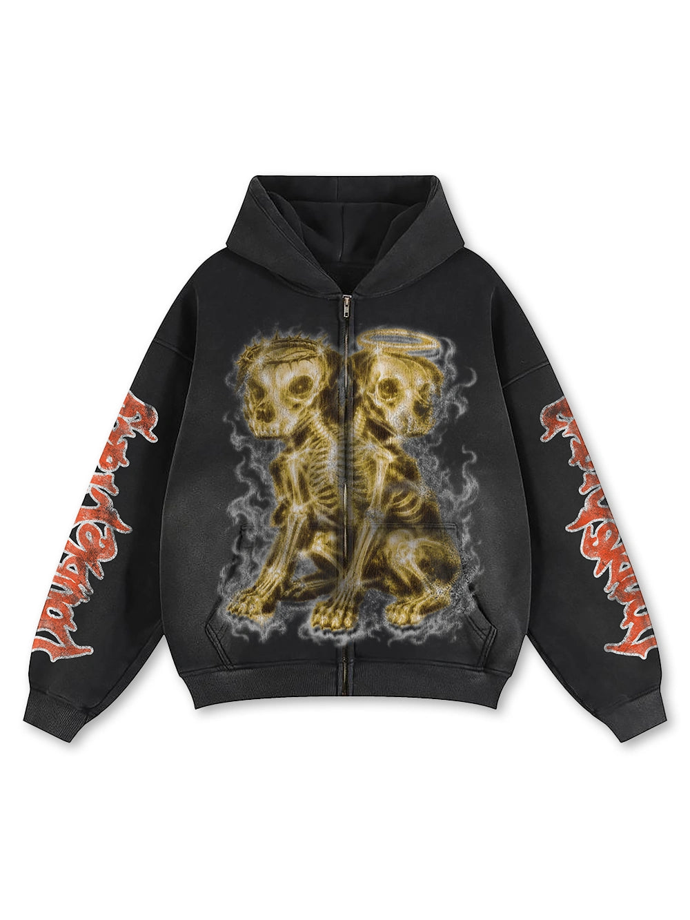Sudadera con cremallera y capucha Twisted Skull Dog-839