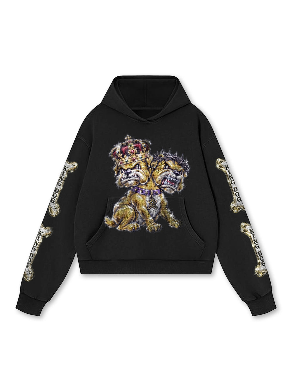 Sudadera con capucha de bulldog de dos cabezas-842