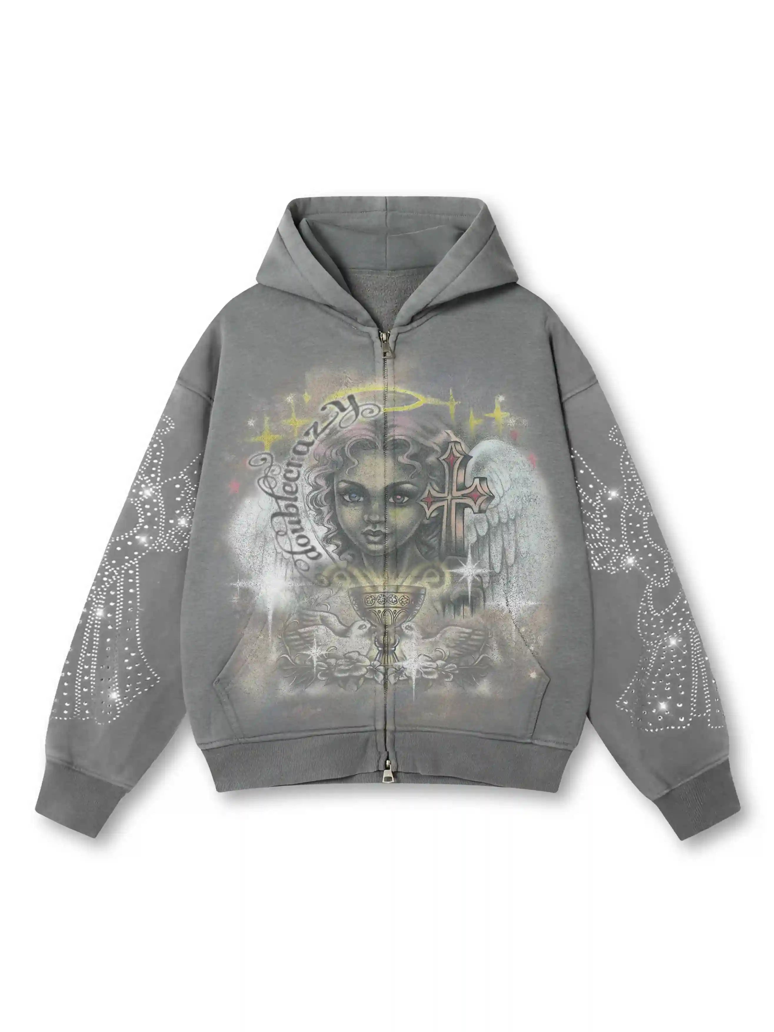 Angelic Cross Zip Hoodie-350