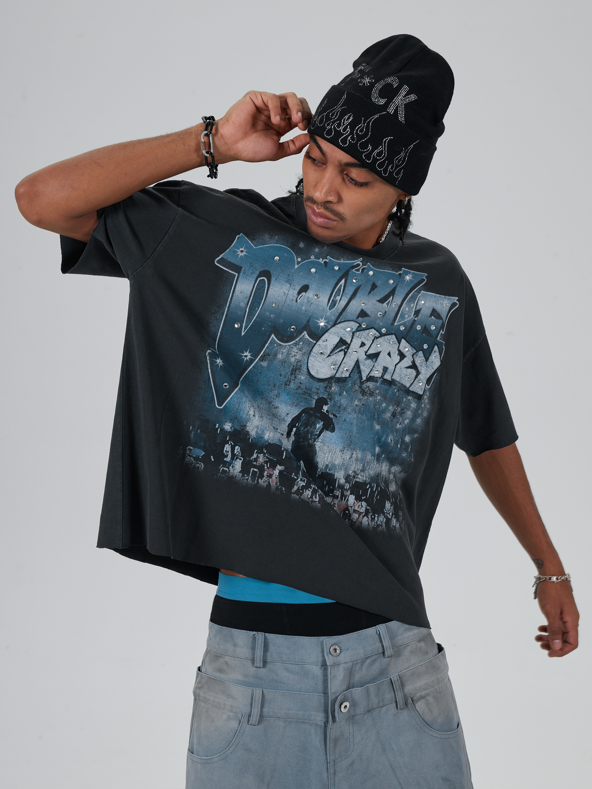 Distressed Rockstar Faded Tee-617