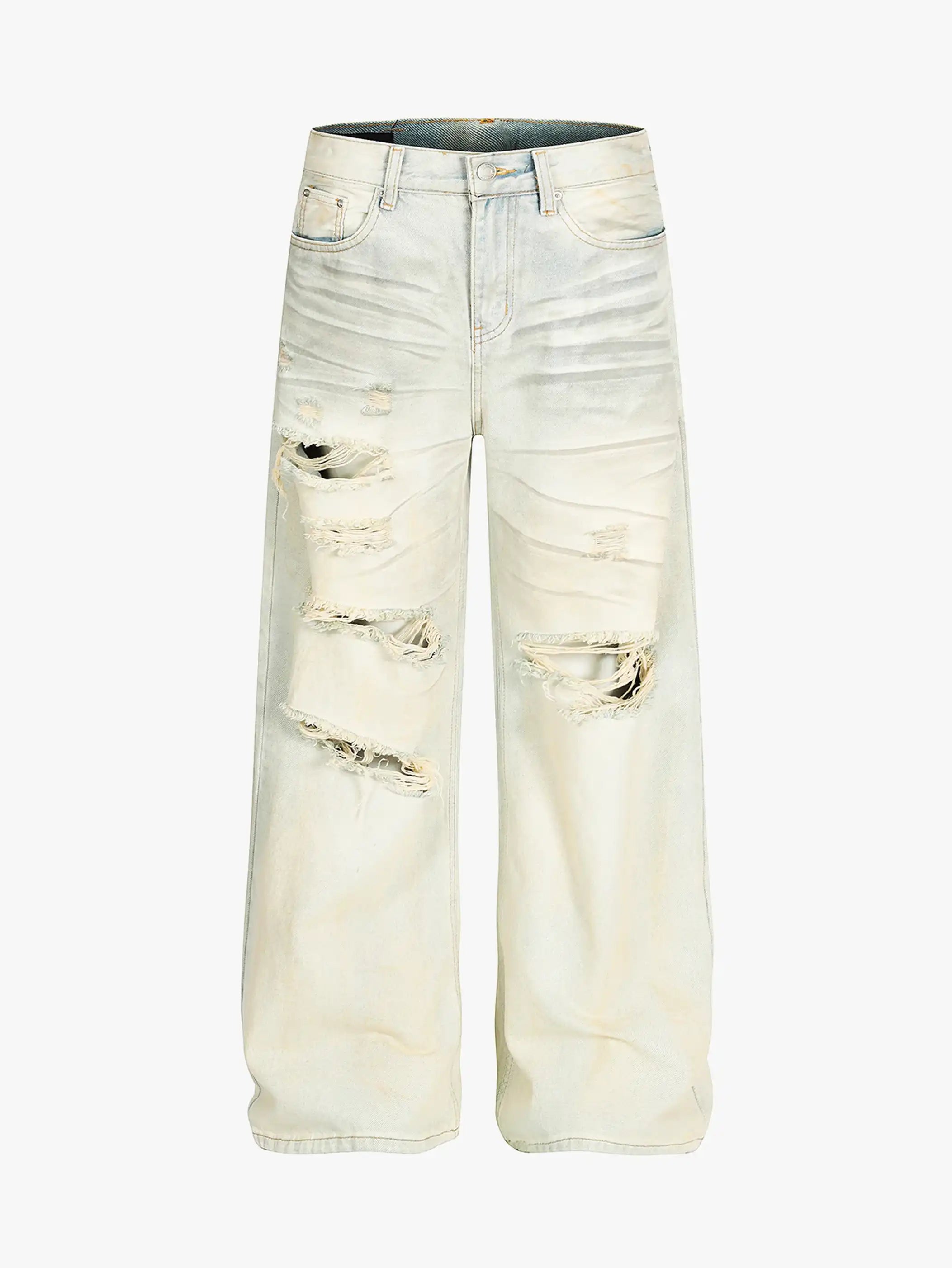 Vintage Street Distressed Wide Leg Jeans-S1052