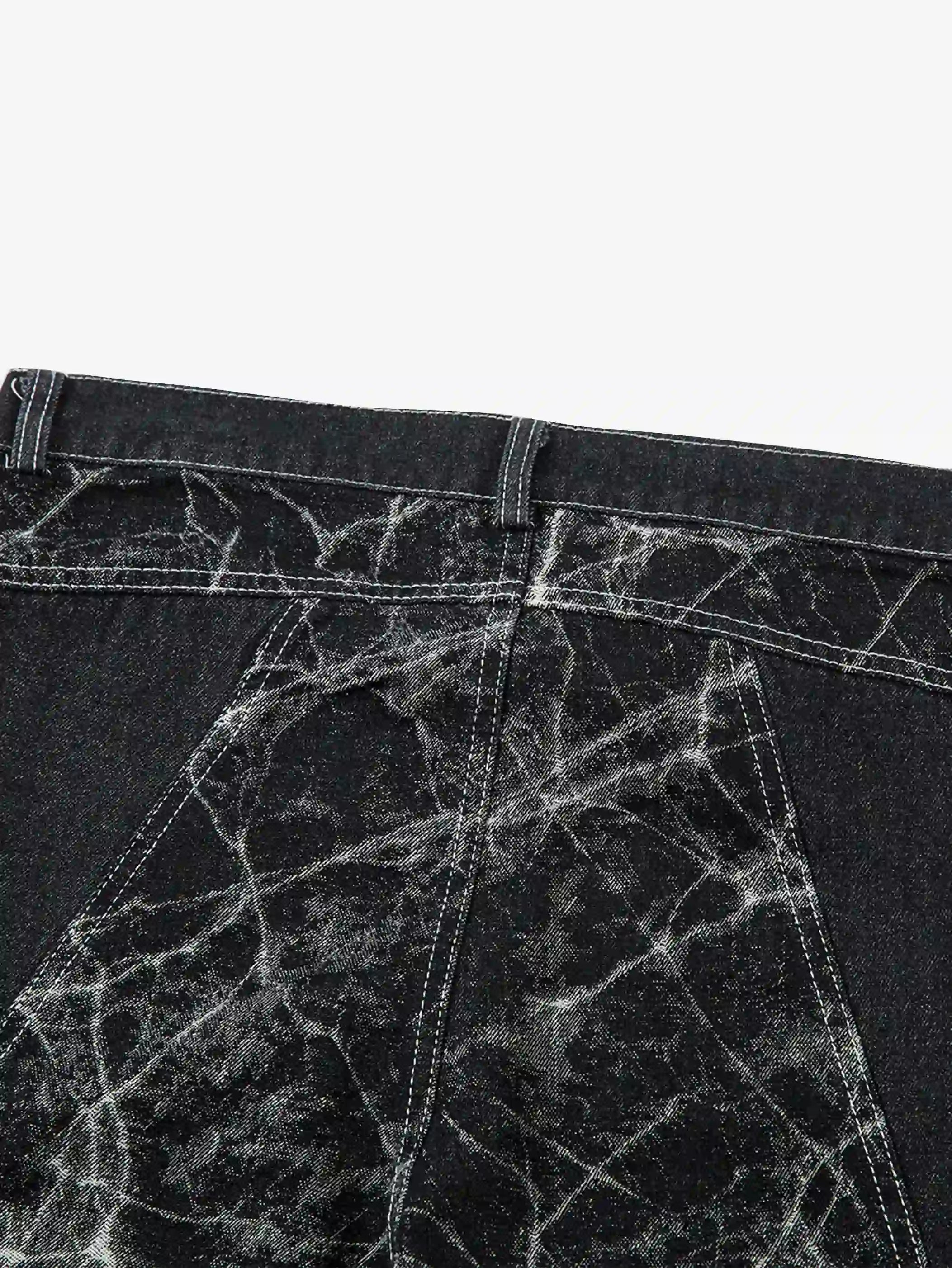 Cracked Dye Denim Pants-S1064