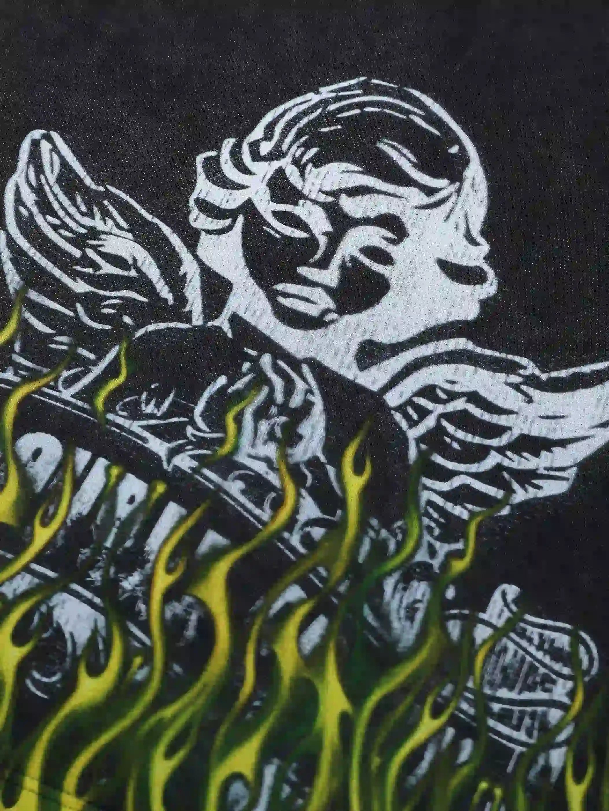 Angel Flame Graphic Hooded Vest-220