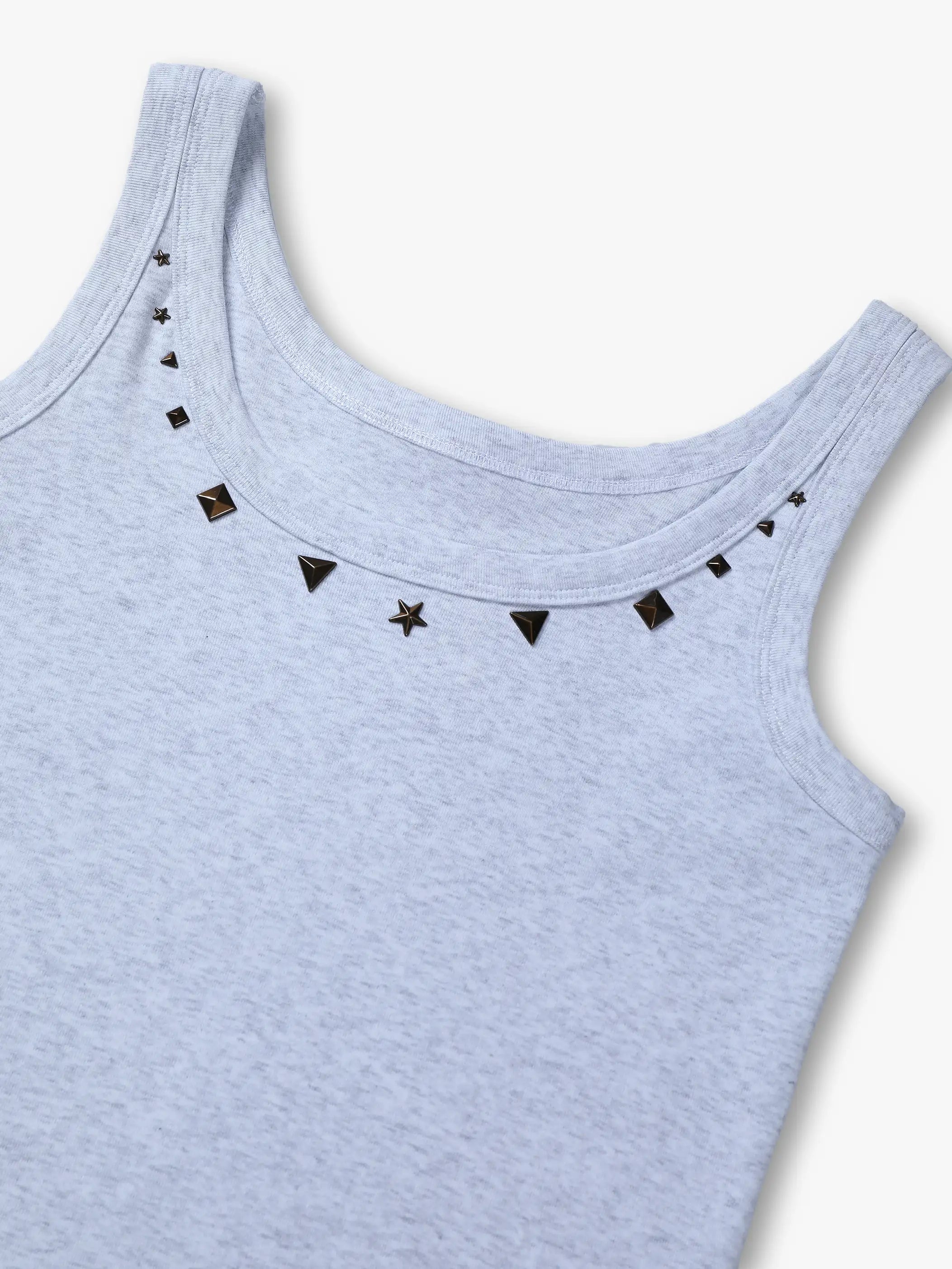 Metal Star Studded Tank T-shirt-260