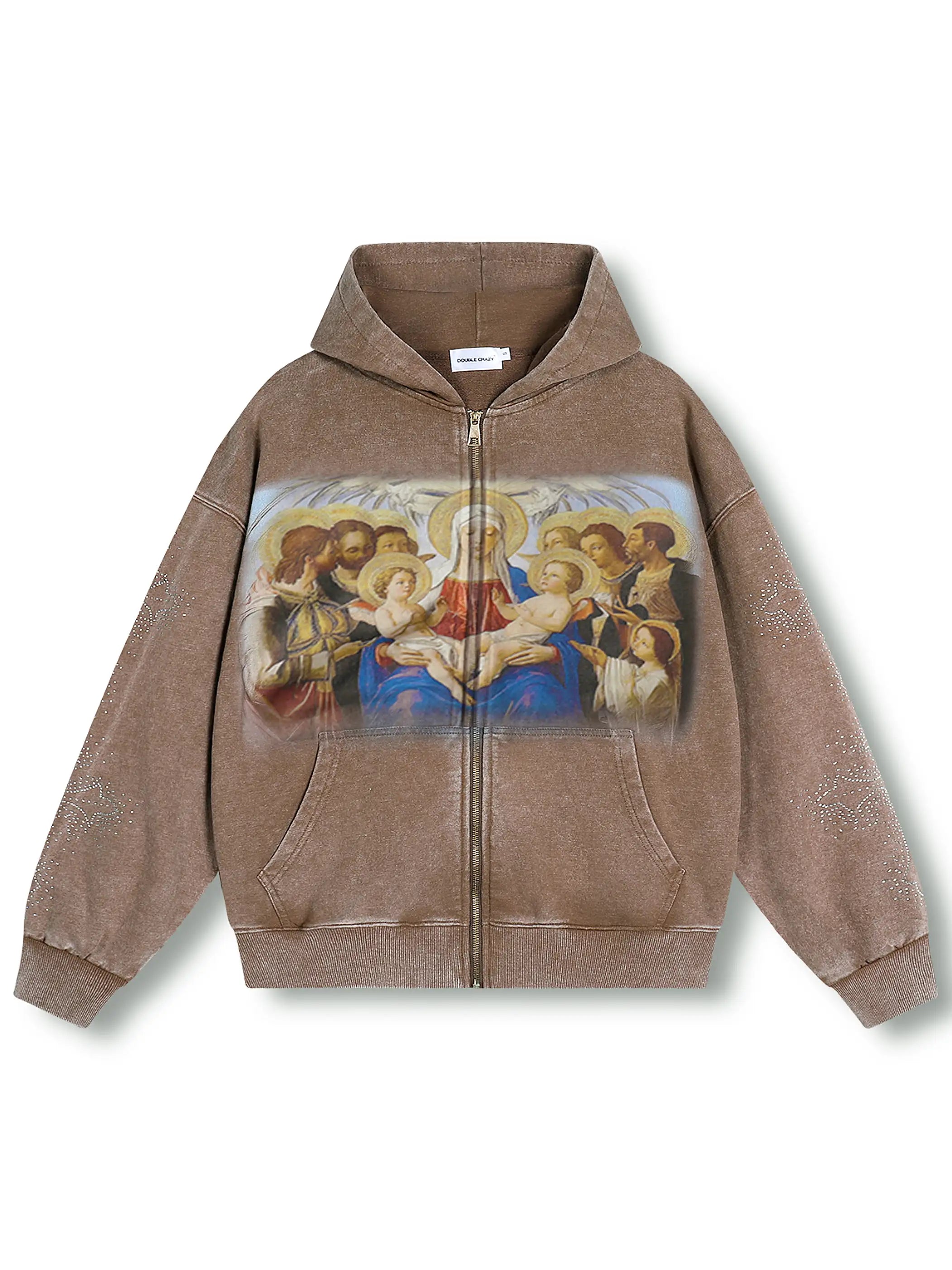Religious Icon Vintage Zip Hoodie - 104