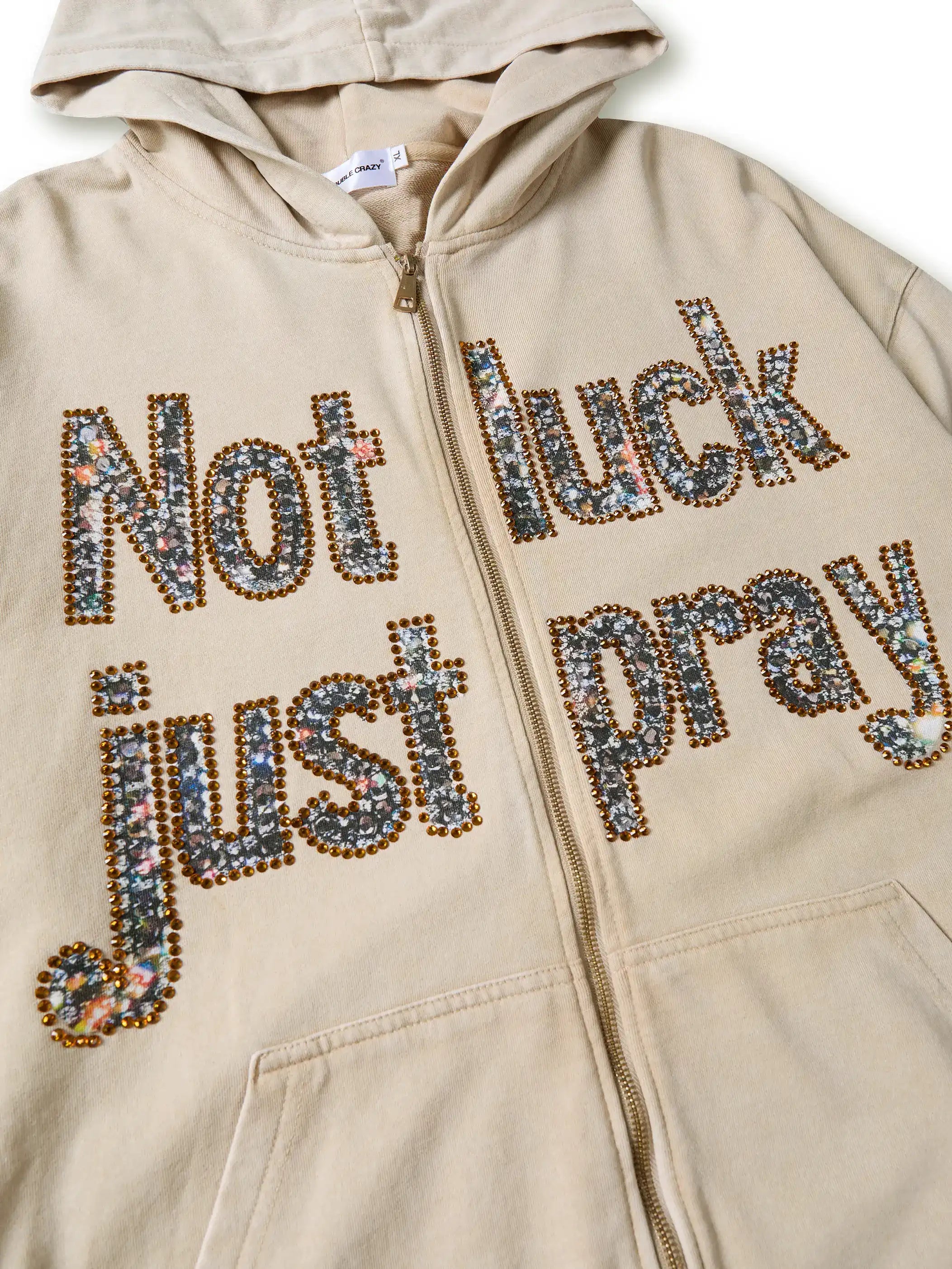 Diamond Graffiti No Luck Just Pray Hoodie-069L