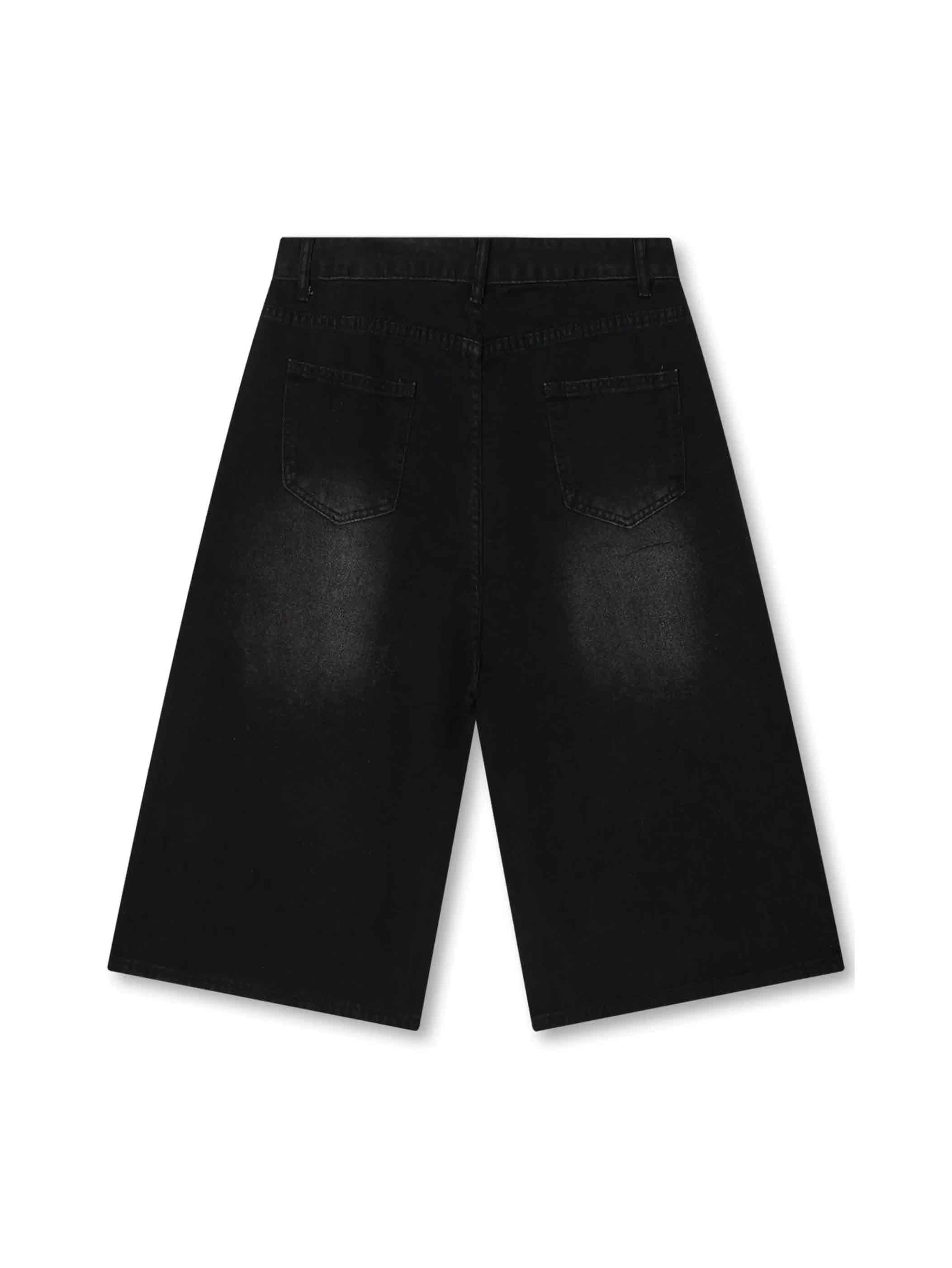 Rhinestone Cross Denim Pants-358