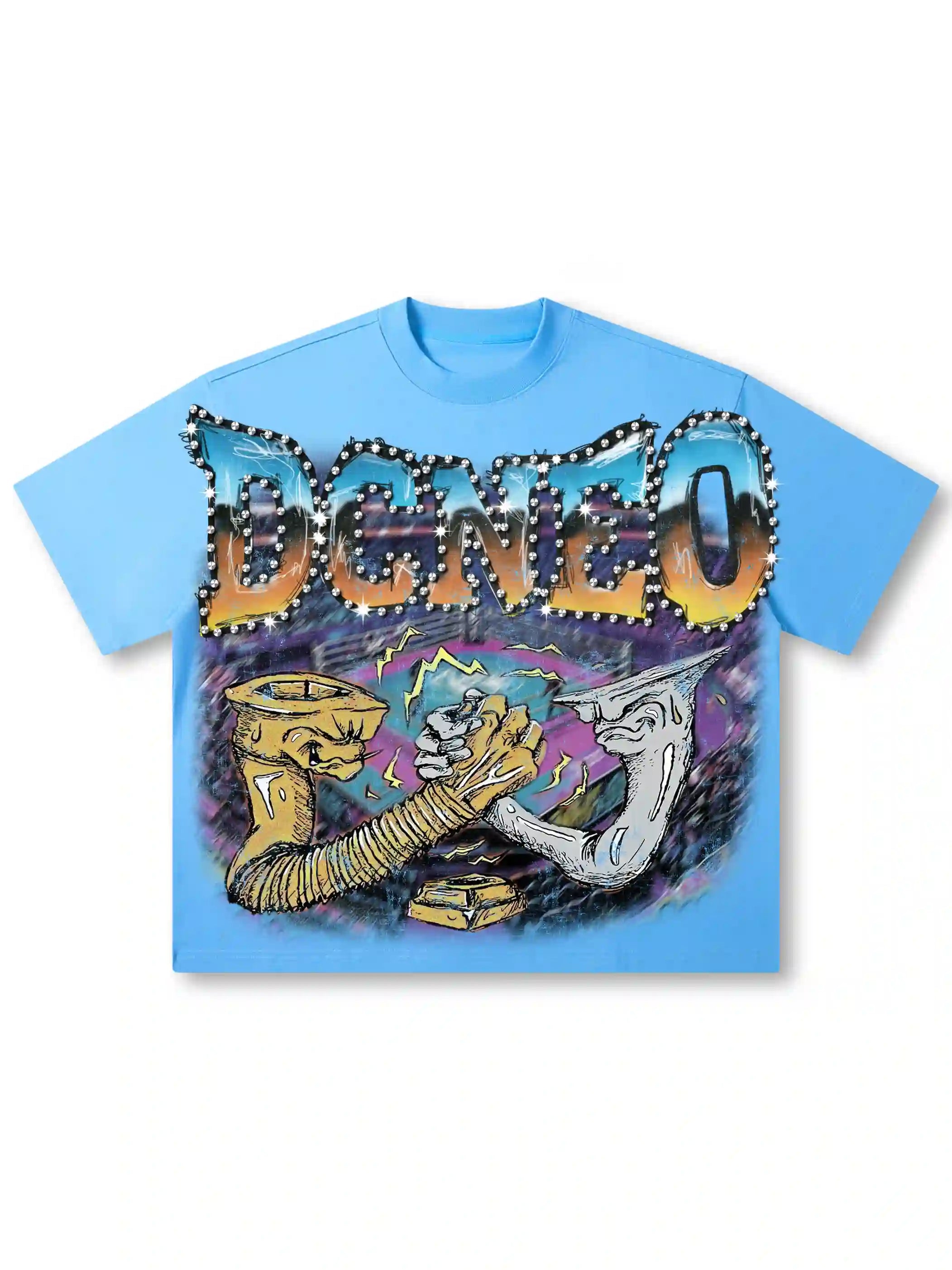 Airbrush Rhinestone Boxy Tee-470