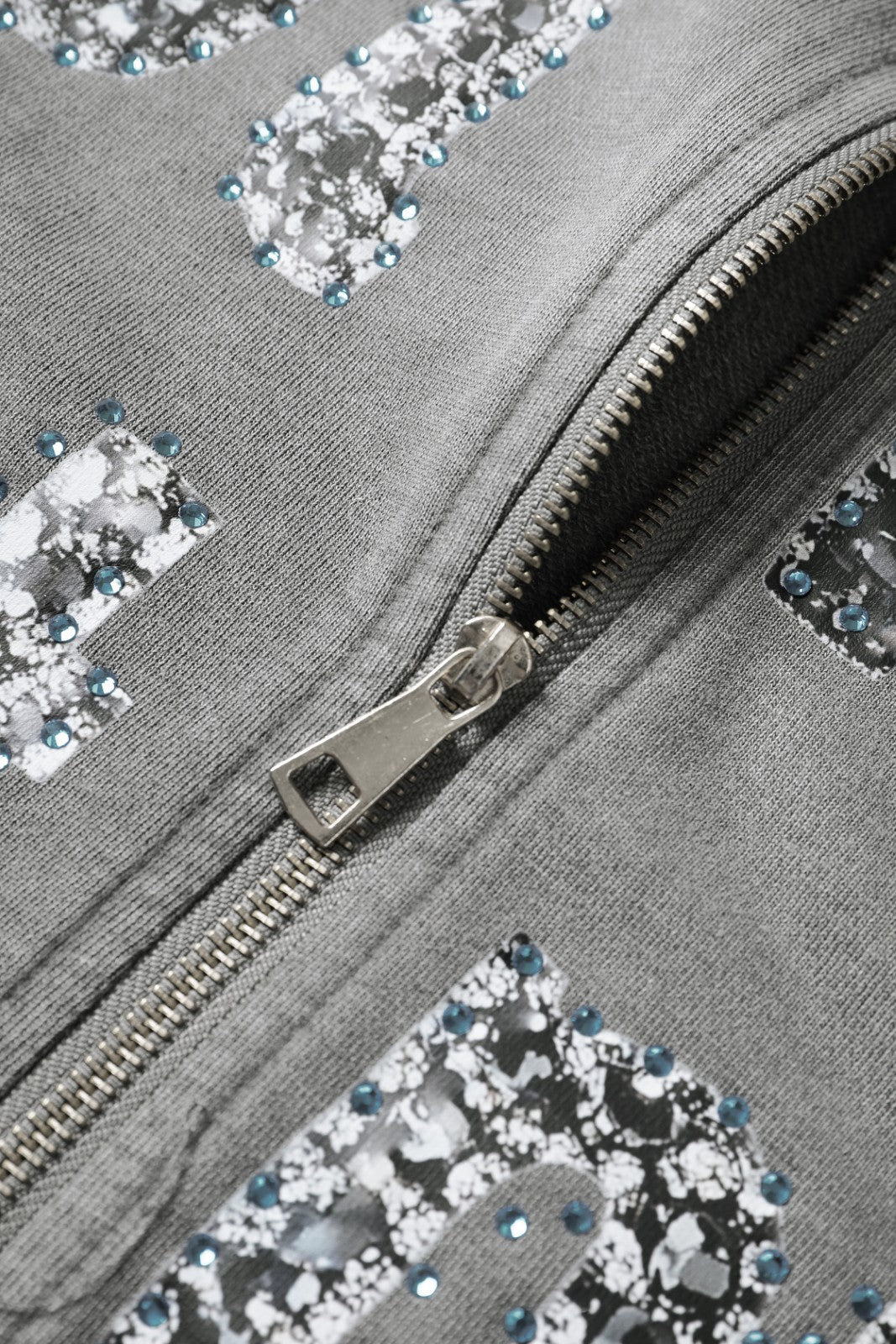 Double Crazy Hoodie with Crystal Not Luck Just Pray Text Graphic - 069