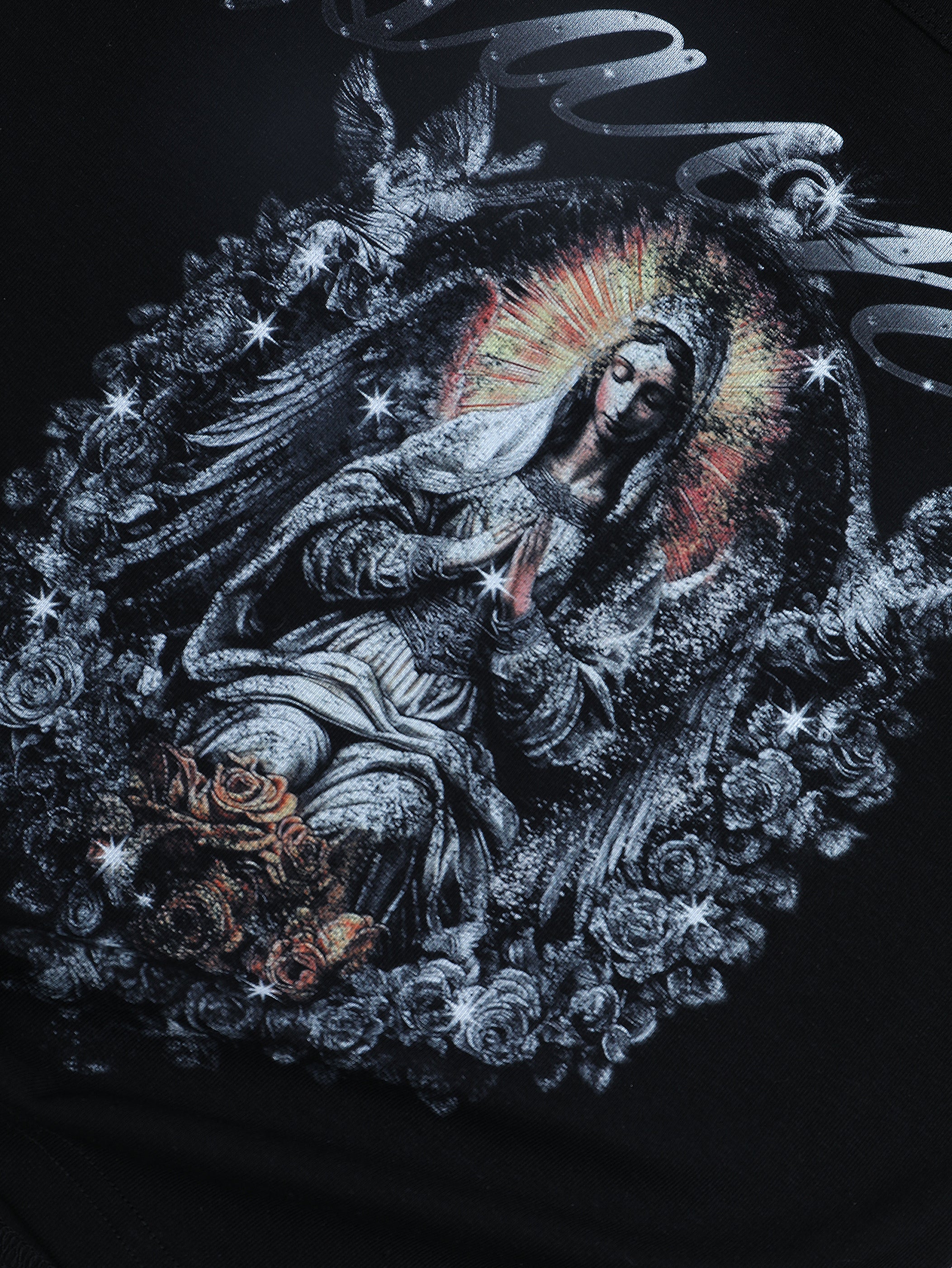 Gothic Y2K Saints Angel Print Crop T-shirt-165