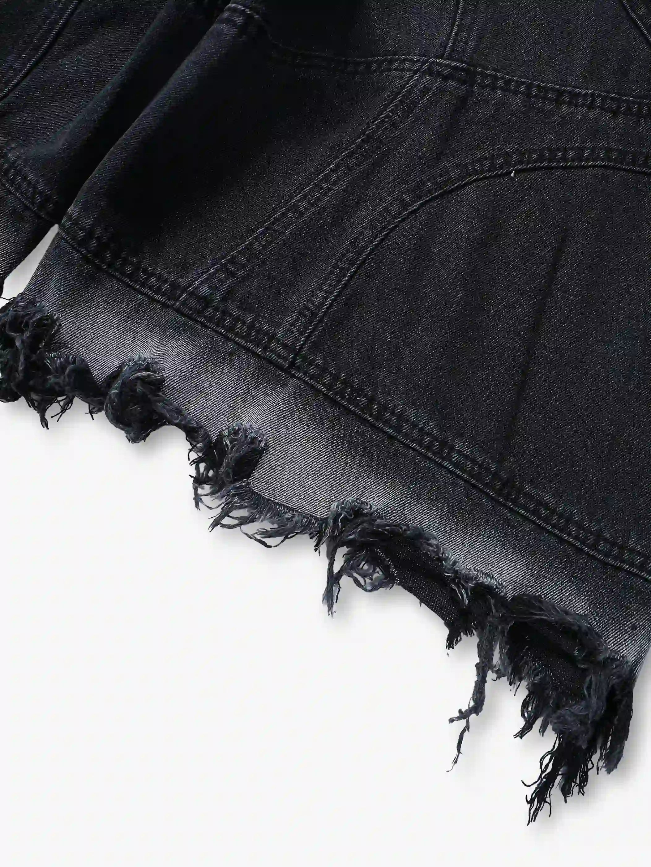 Ripped Street Denim Shorts-S1032