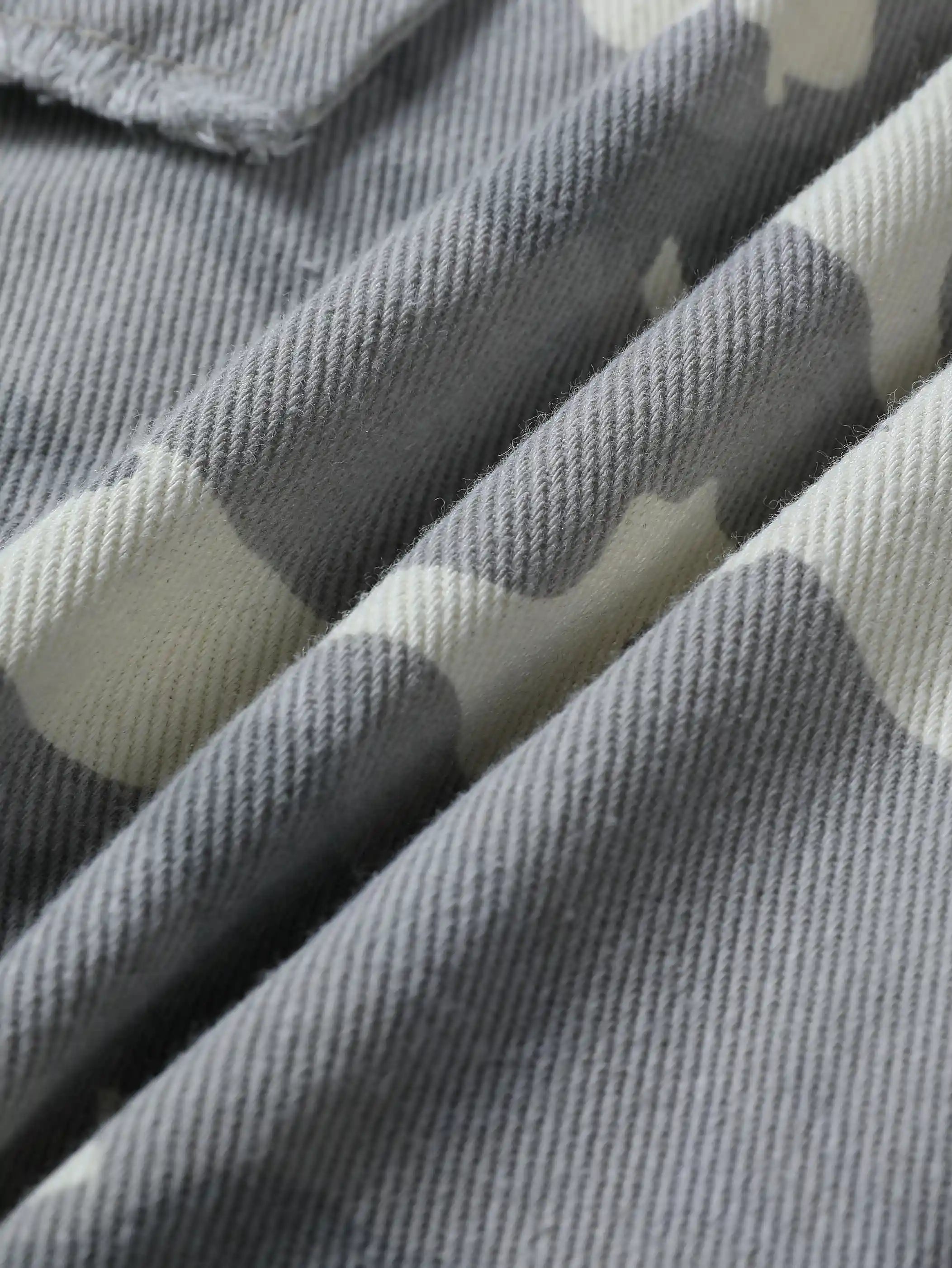 Streetwear Wide Leg Camo Cargo Shorts-S1037