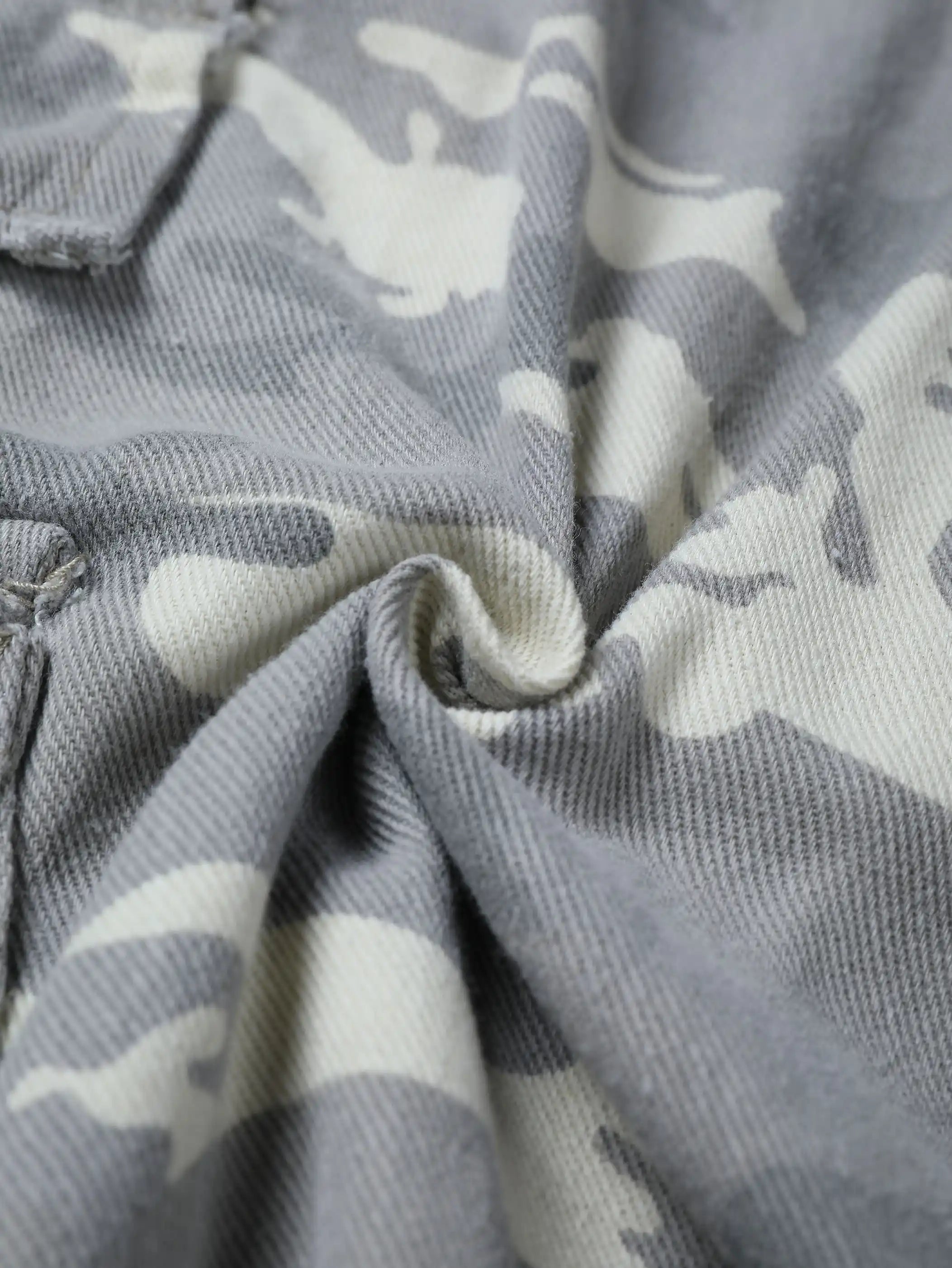 Streetwear Wide Leg Camo Cargo Shorts-S1037