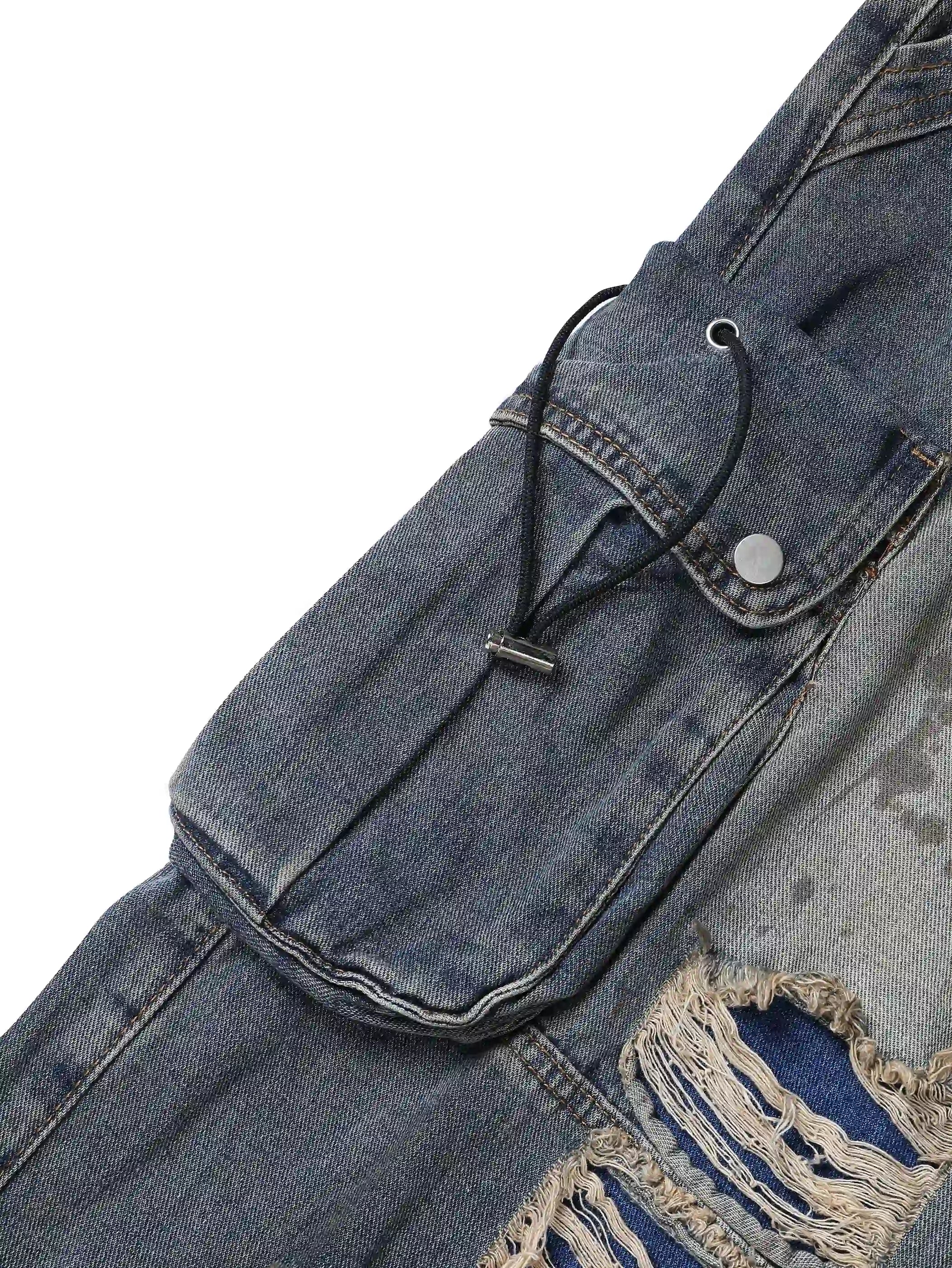 Streetwear Distressed Cargo Shorts-S1038