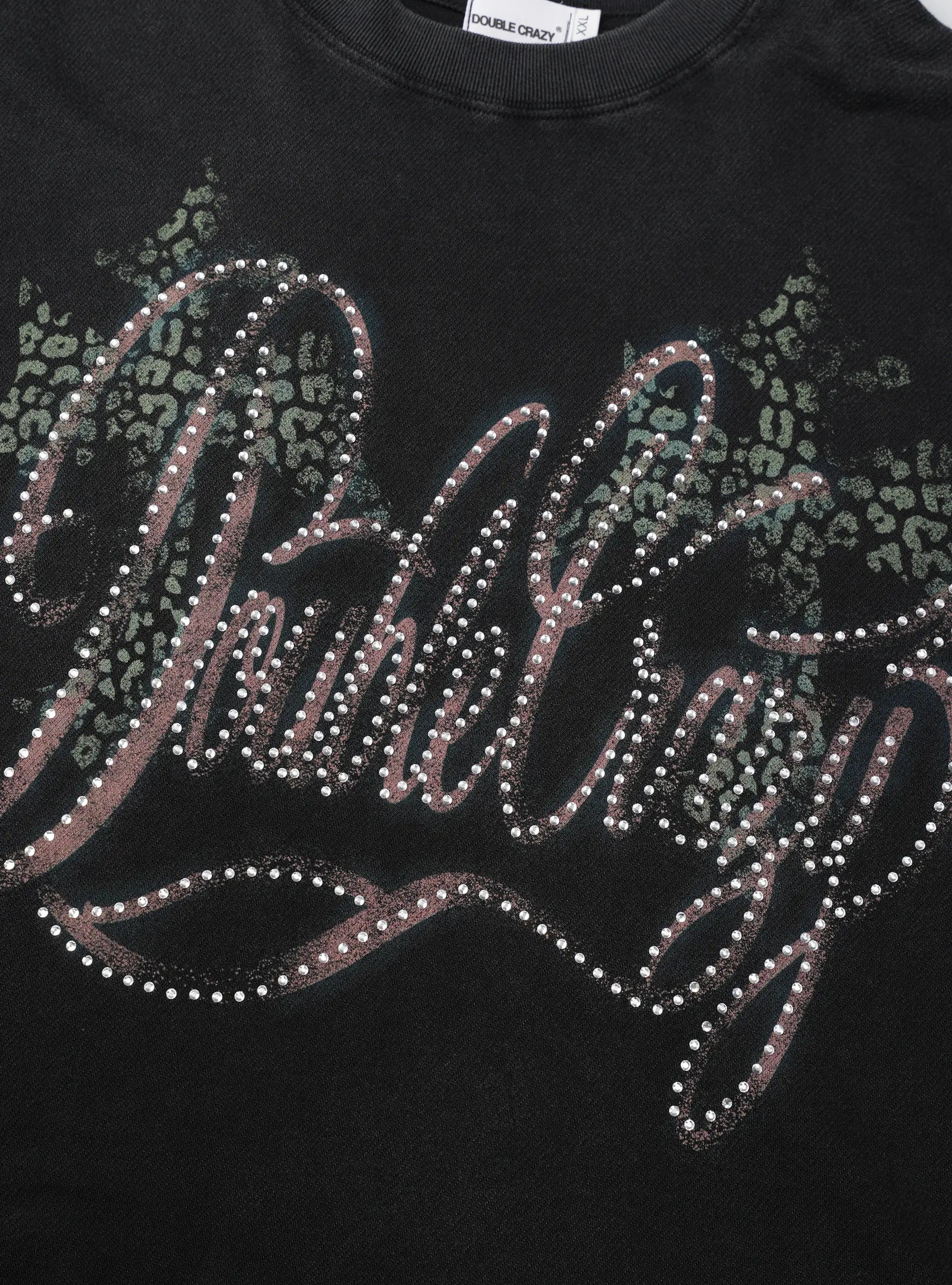 Rhinestone Logo Graphic T-shirt-421