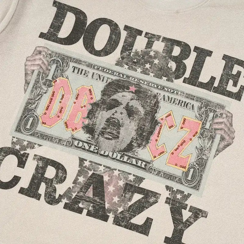 Studded Money Graphic Waffle Tee-574