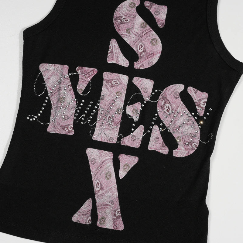 Edgy Bling Money Muscle Tank-569