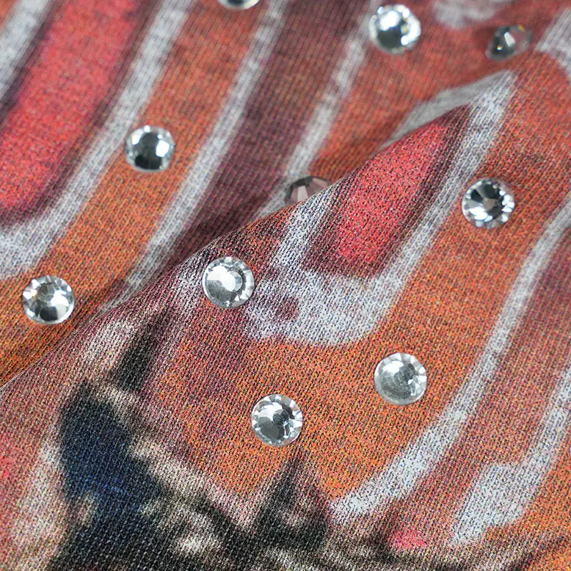 Kaiju Monster Rhinestone Boxy Tee-536