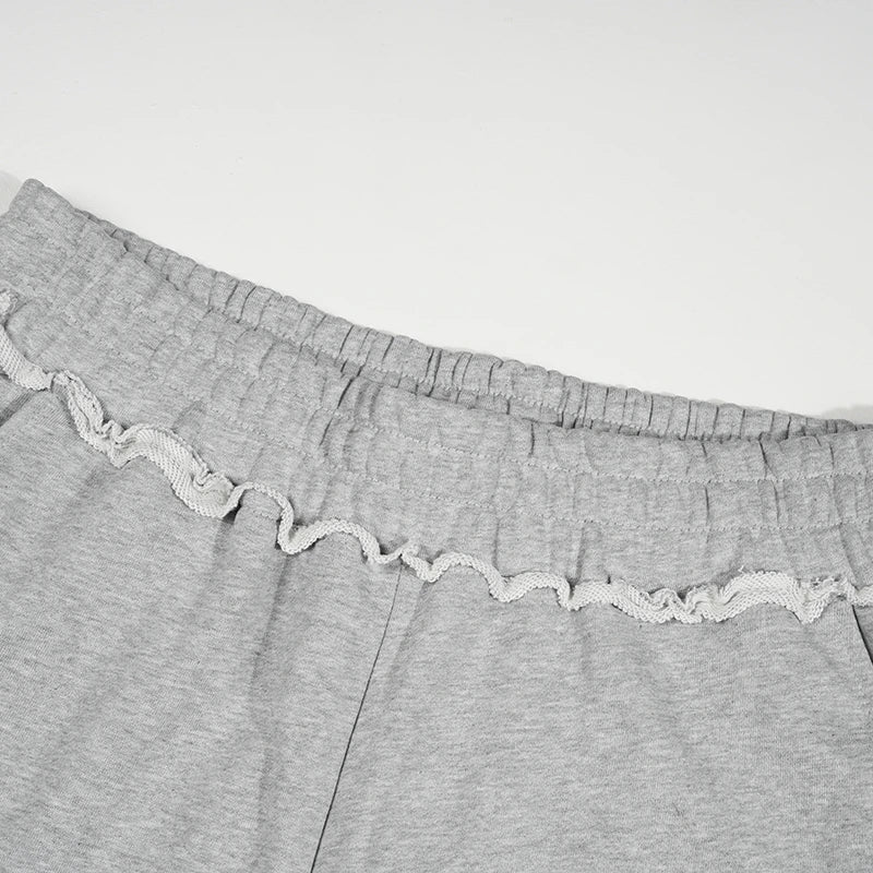 Rhinestone Graffiti Baggy Shorts-622