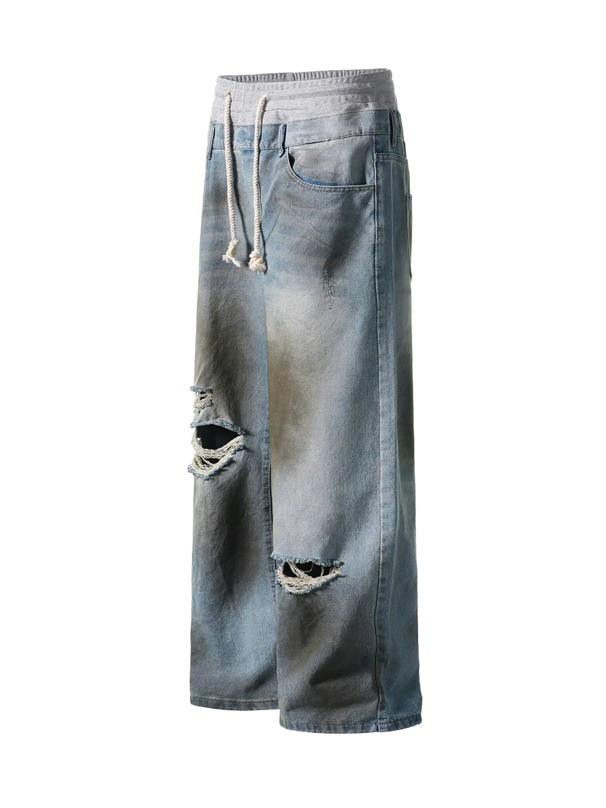 Distressed Dual Waist Denim-S1146
