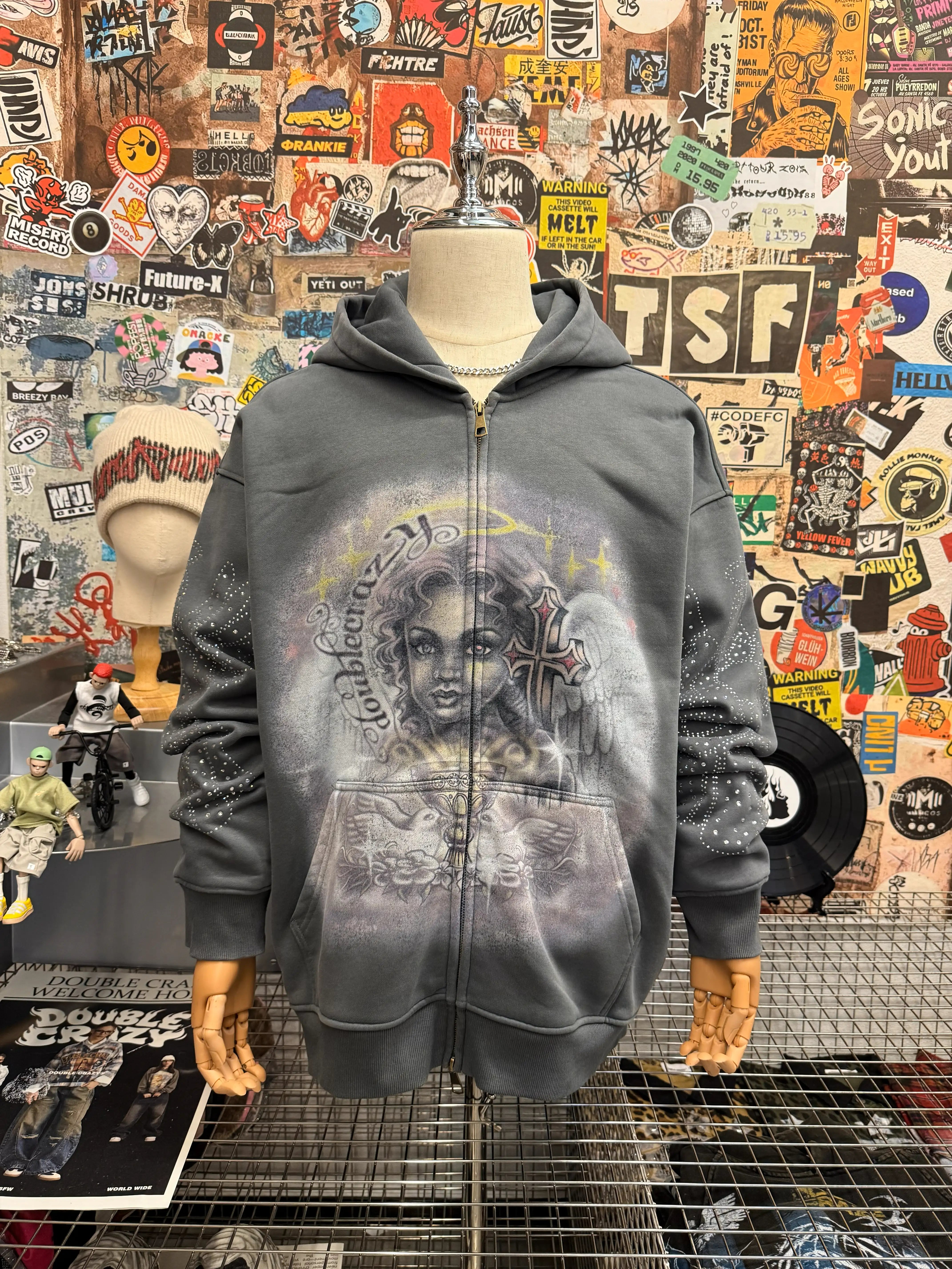 Sudadera con capucha y cremallera Angelic Cross-350