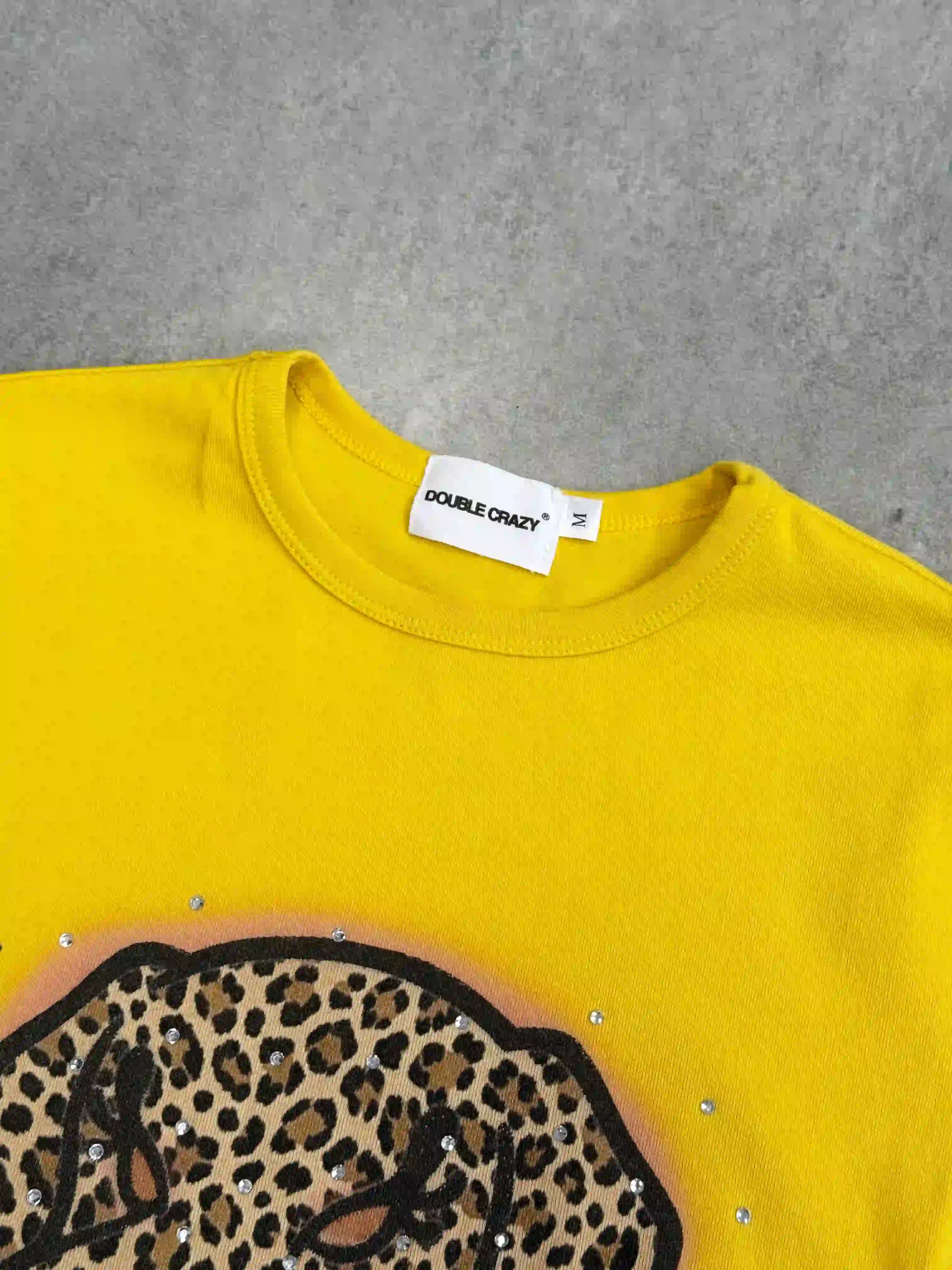 T-shirt ajusté à imprimé léopard chien Y2K-441