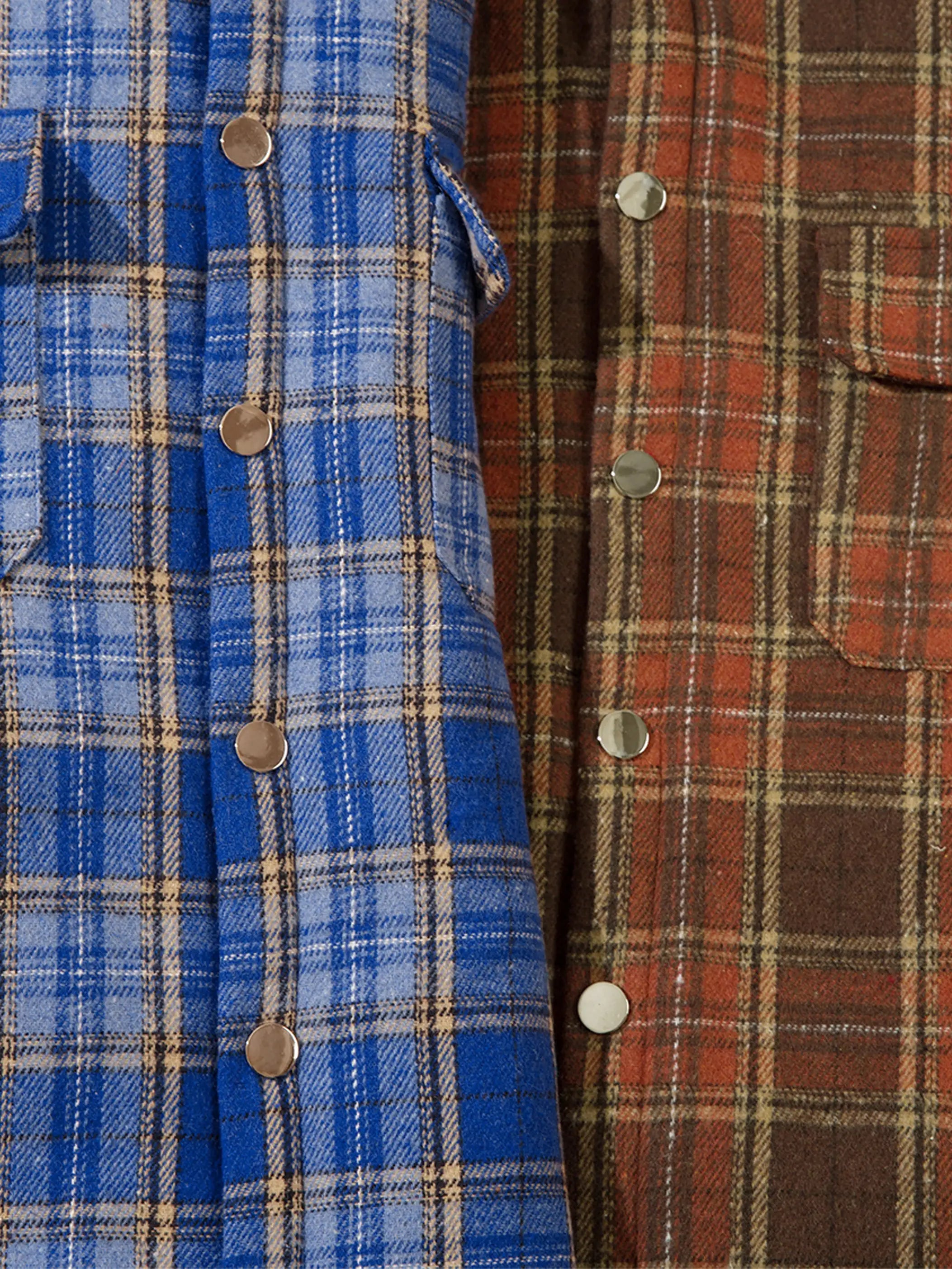 Colorblocked Check Outerwear-S1134