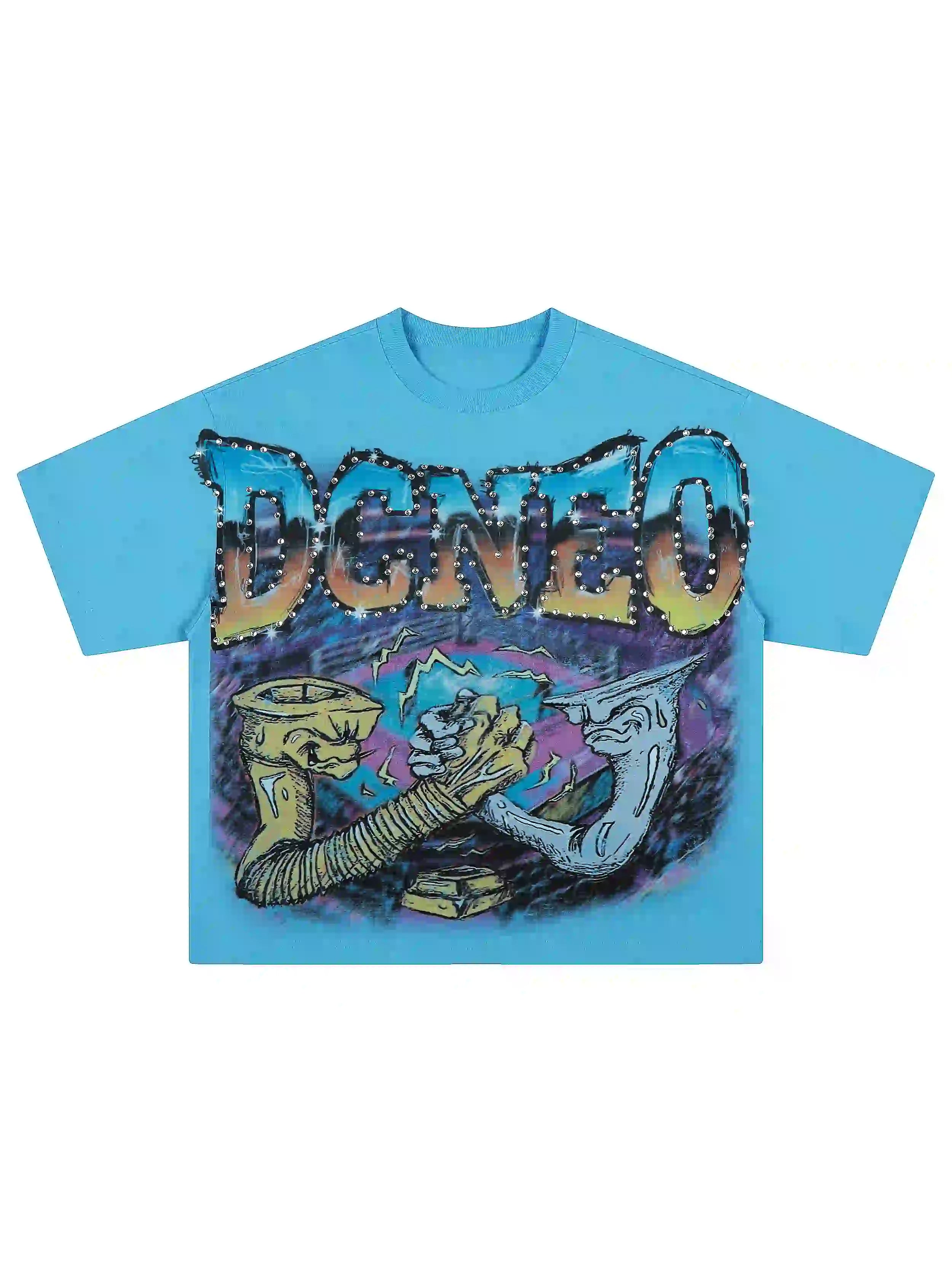 Airbrush Rhinestone Boxy Tee-470