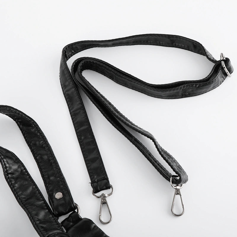 Moto Grunge Multi-zip Hobo Bag-S1223