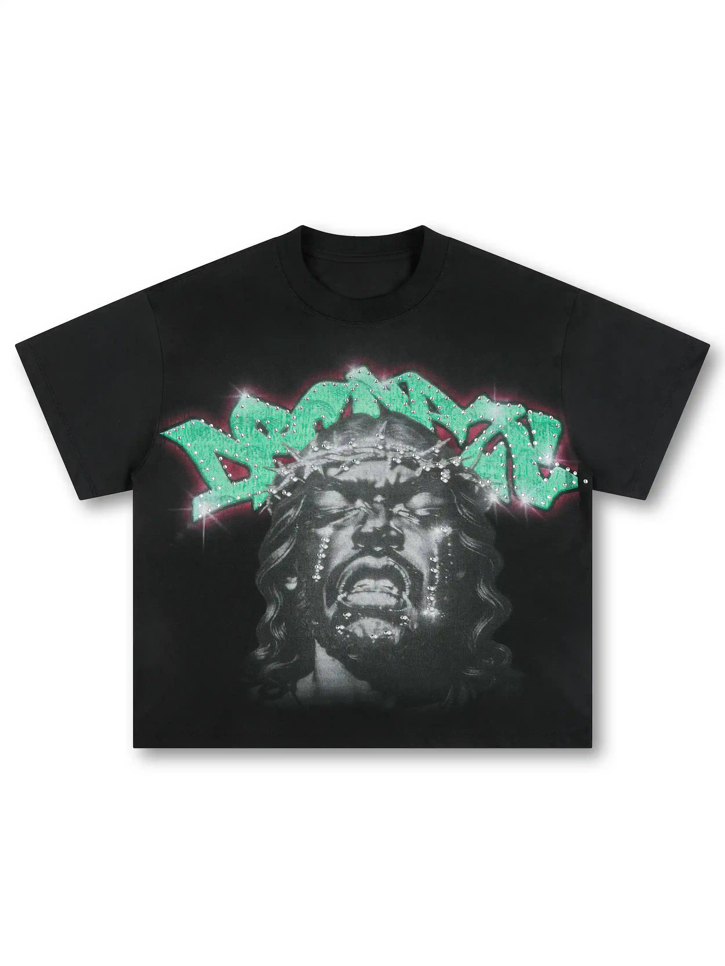 Bling Crying Jesus Graphic Tee-529