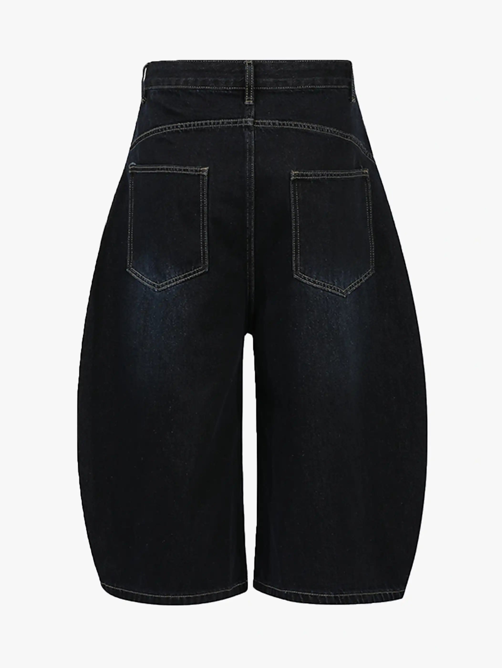 High Waist Wide Leg Denim Bermuda Shorts-S1025