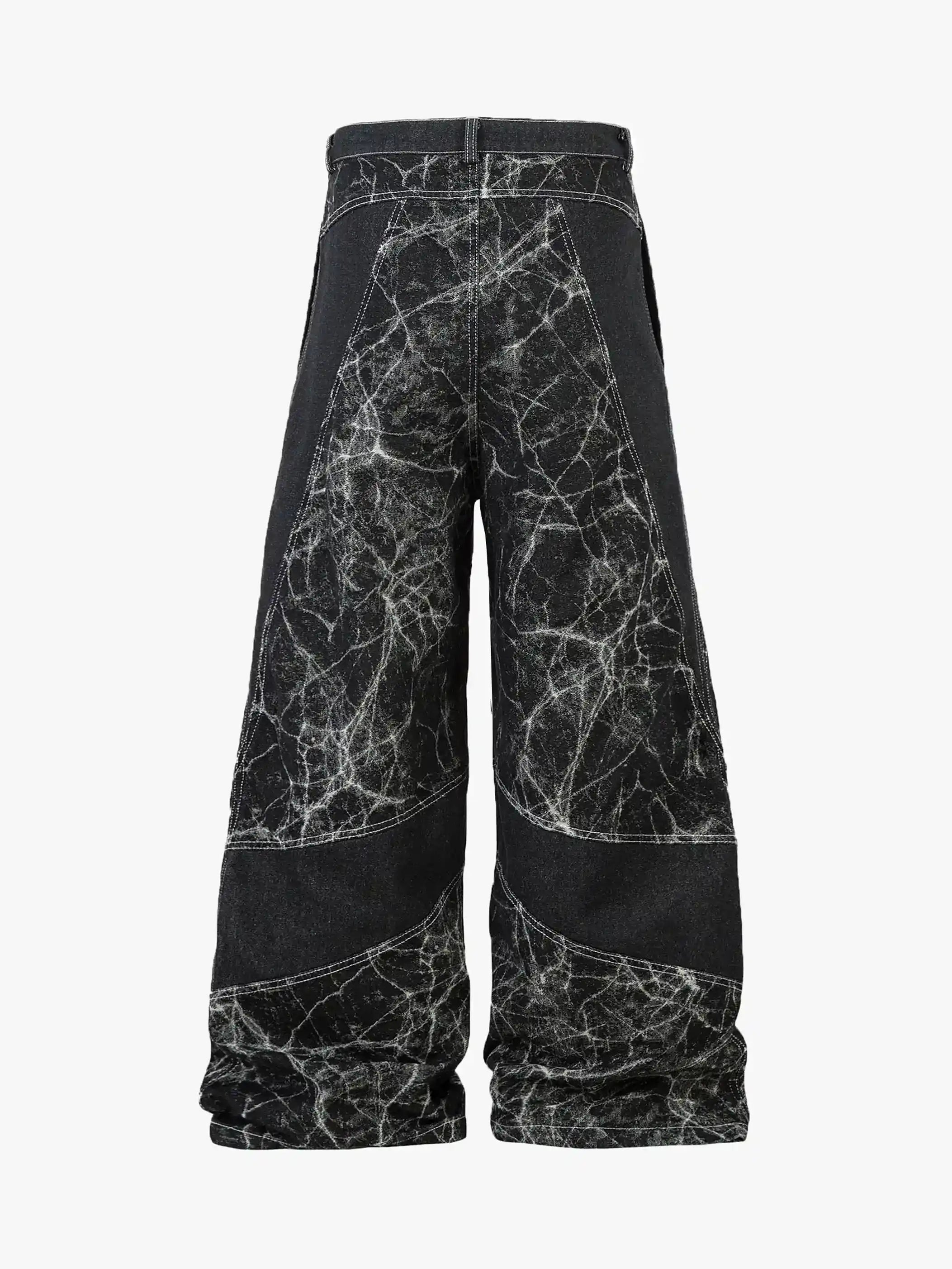 Cracked Dye Denim Pants-S1064