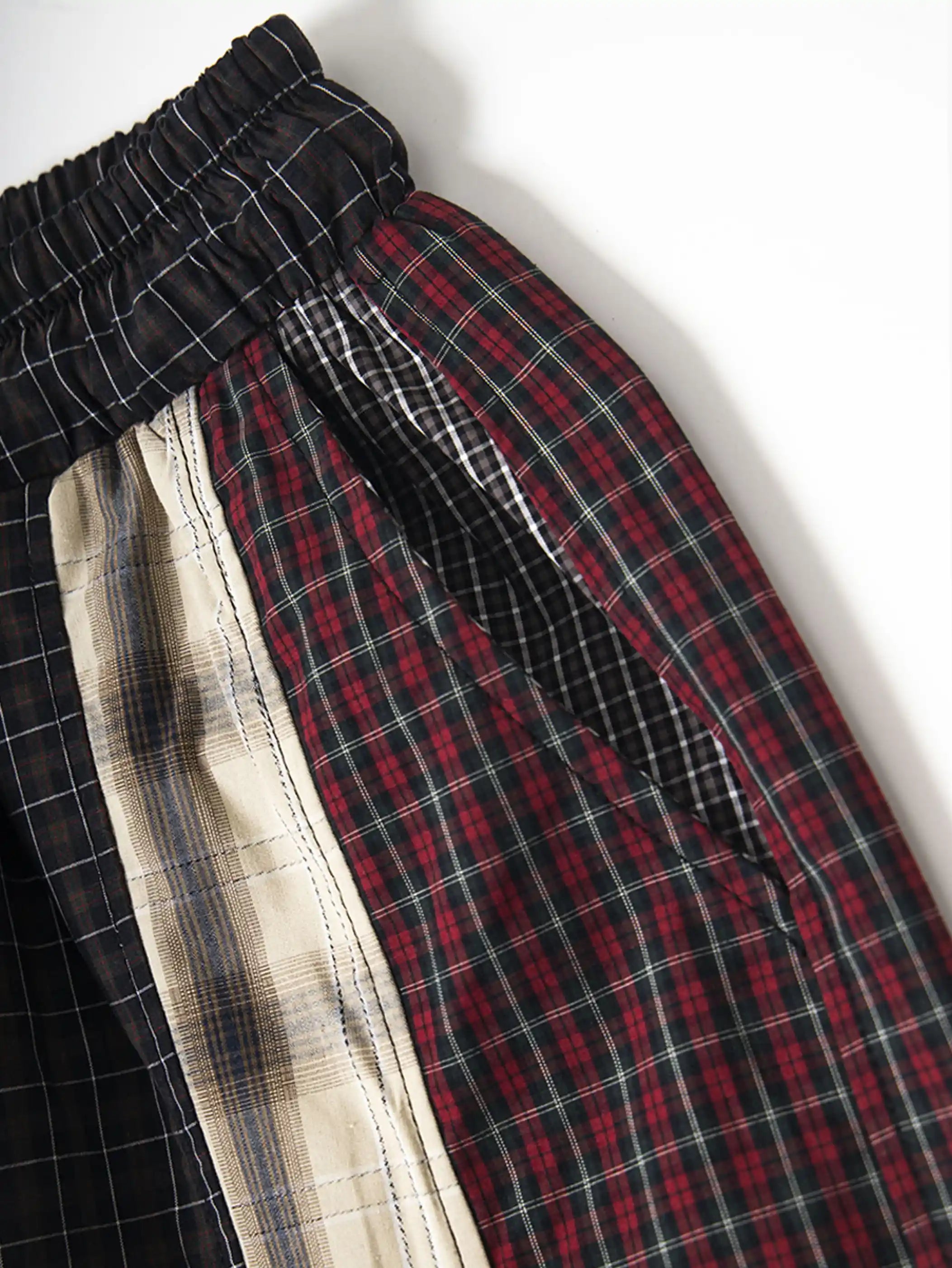 Plaid Patch Street Pants-S1060