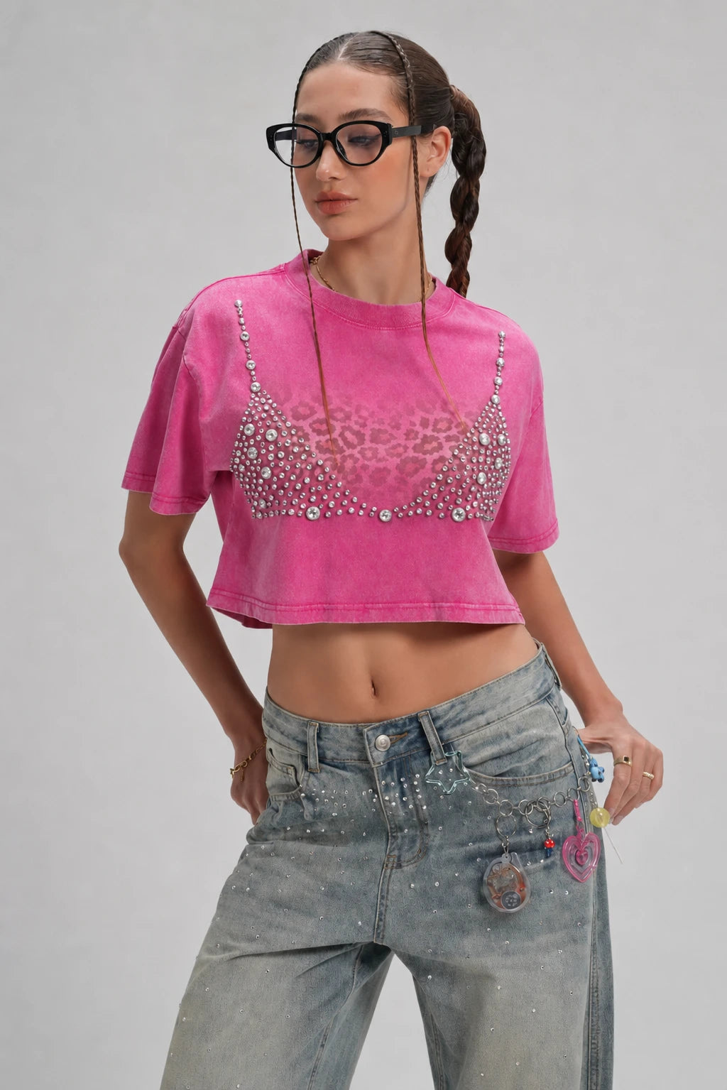 Bling Leopard Bikini Crop Top-661