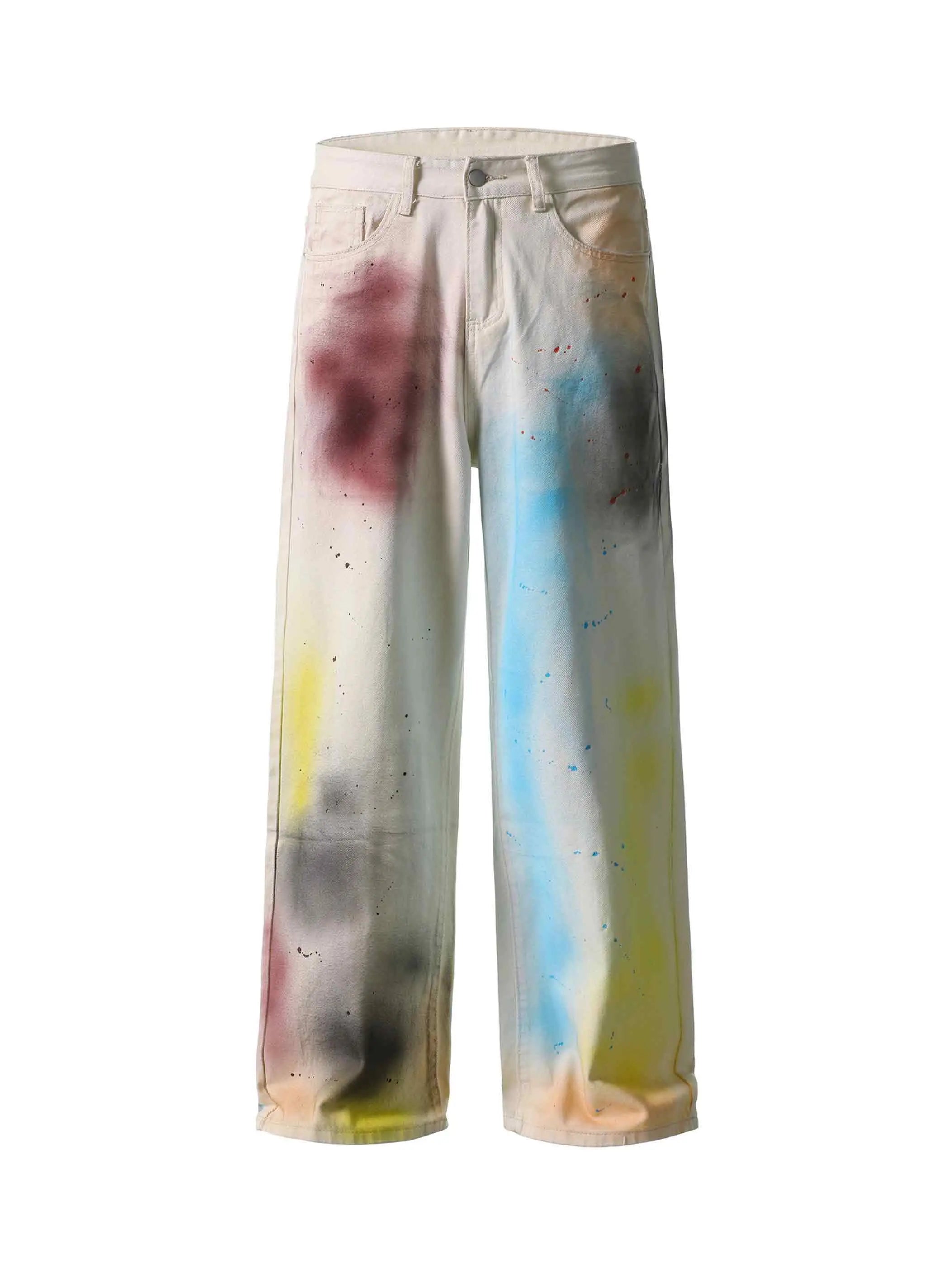 Punk Spray Paint Baggy Jeans-S1230